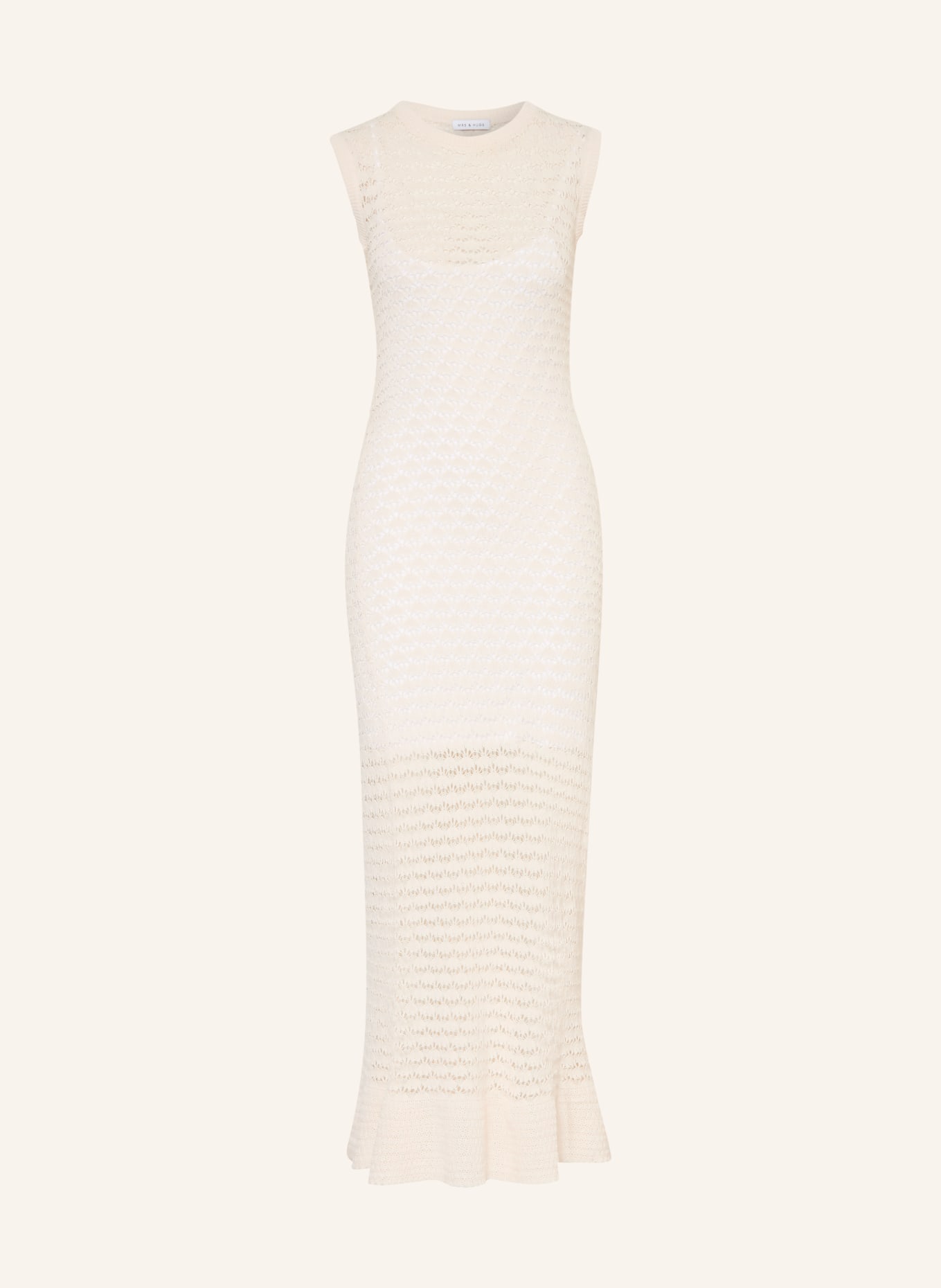 MRS & HUGS pletené šaty: KRÉMOVÁ