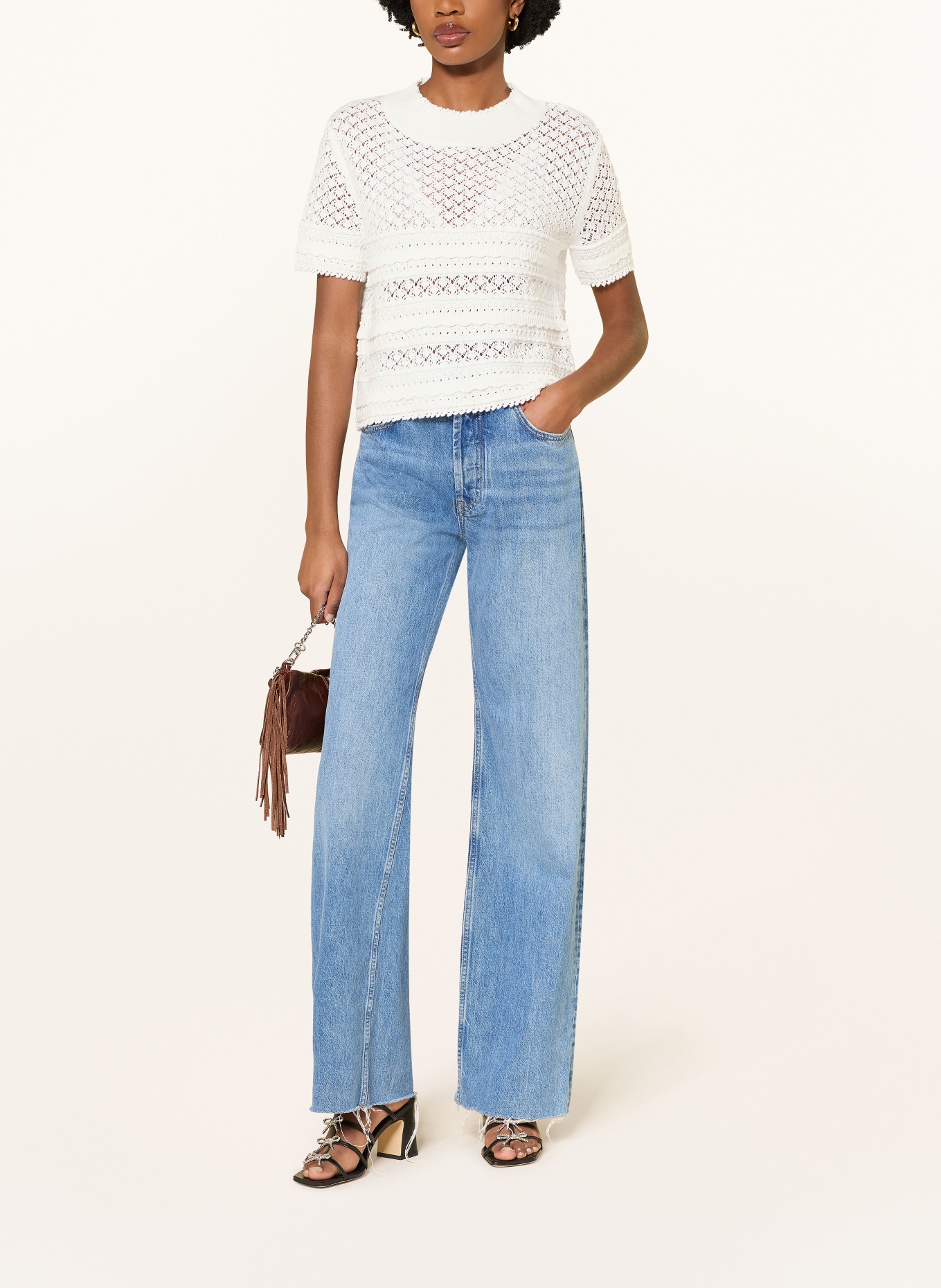 MRS & HUGS knit shirt: WHITE