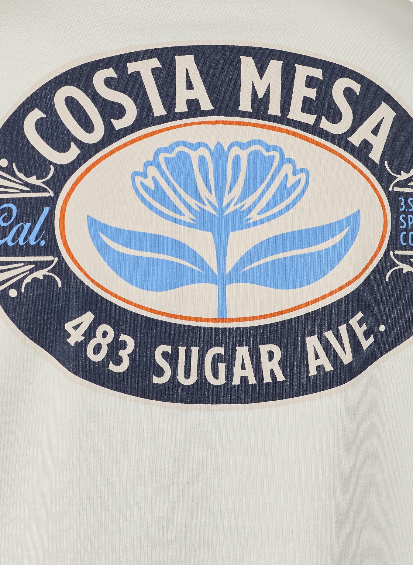 NAPAPIJRI T-Shirt S-FLUORITE: ECRU / ORANGE / DUNKELBLAU