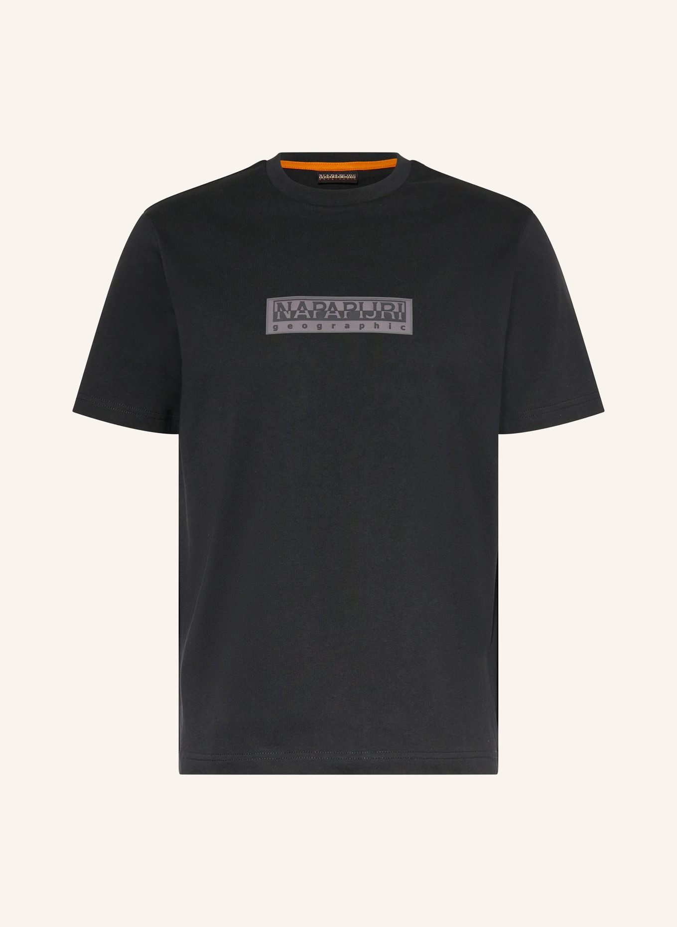 NAPAPIJRI T-Shirt S-BOX: SCHWARZ / DUNKELGRAU