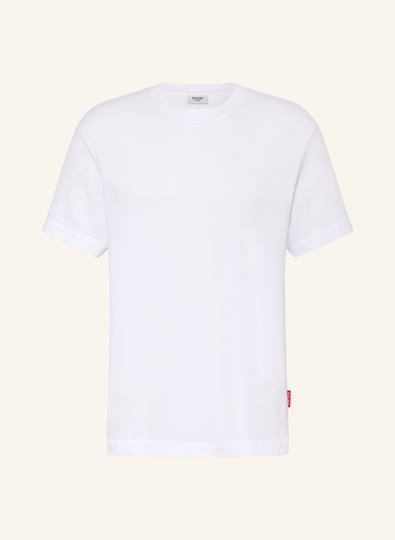 JOOP! JEANS T-shirt AMAREUS van piqué: WIT / ROOD