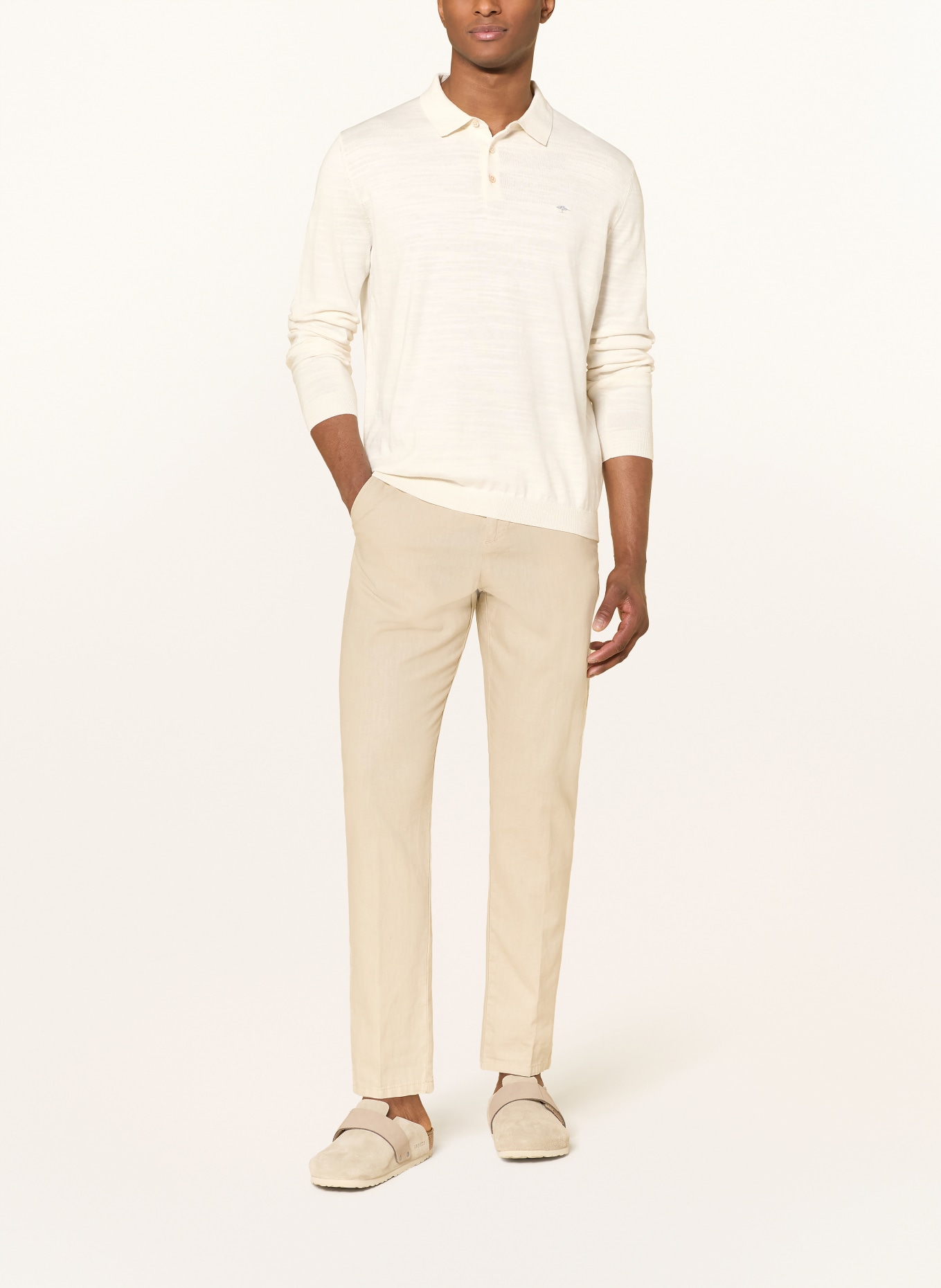 FYNCH-HATTON Strick-Poloshirt: CREME