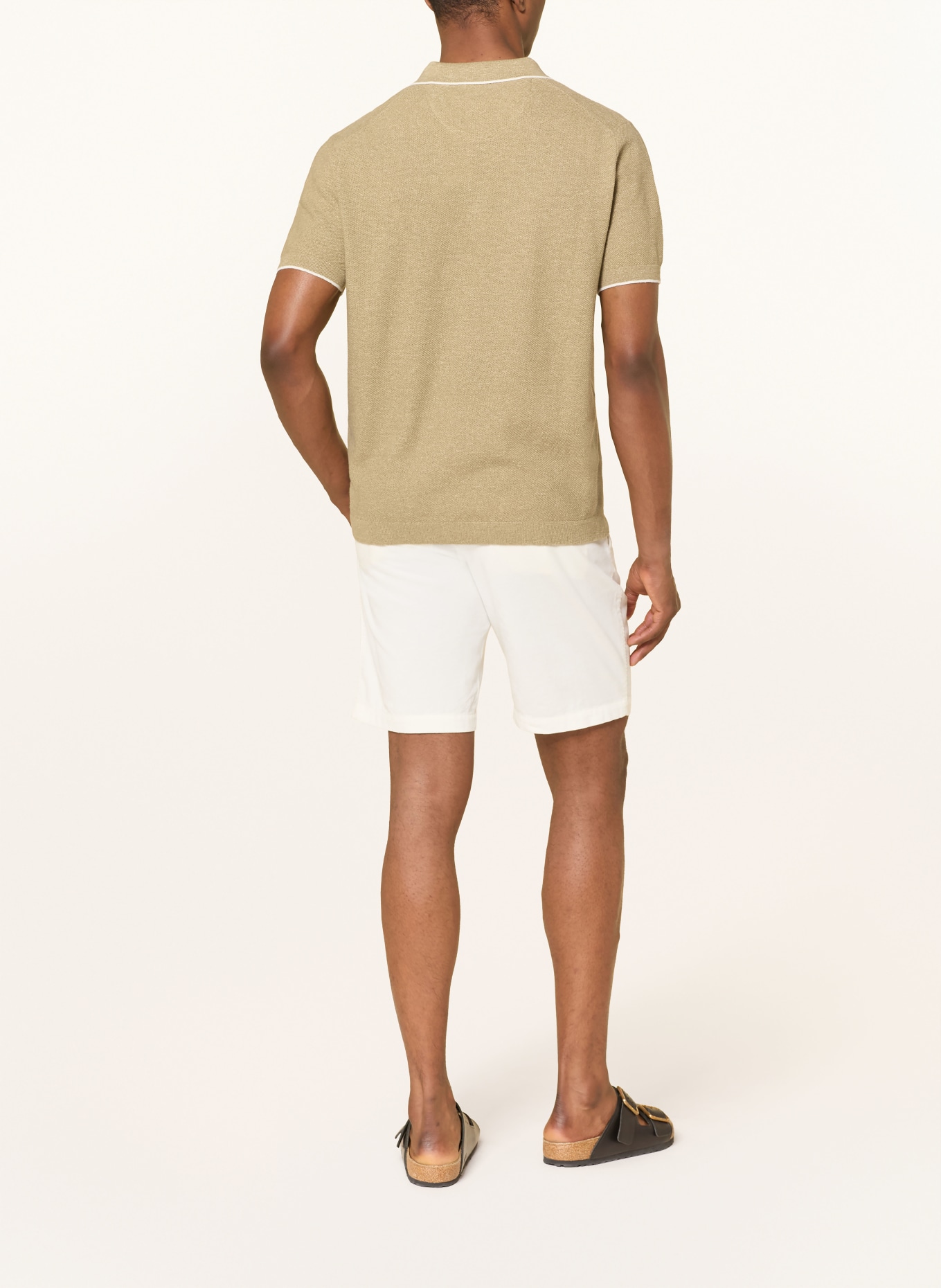 FYNCH-HATTON Polo en maille: VERT CLAIR / BLANC