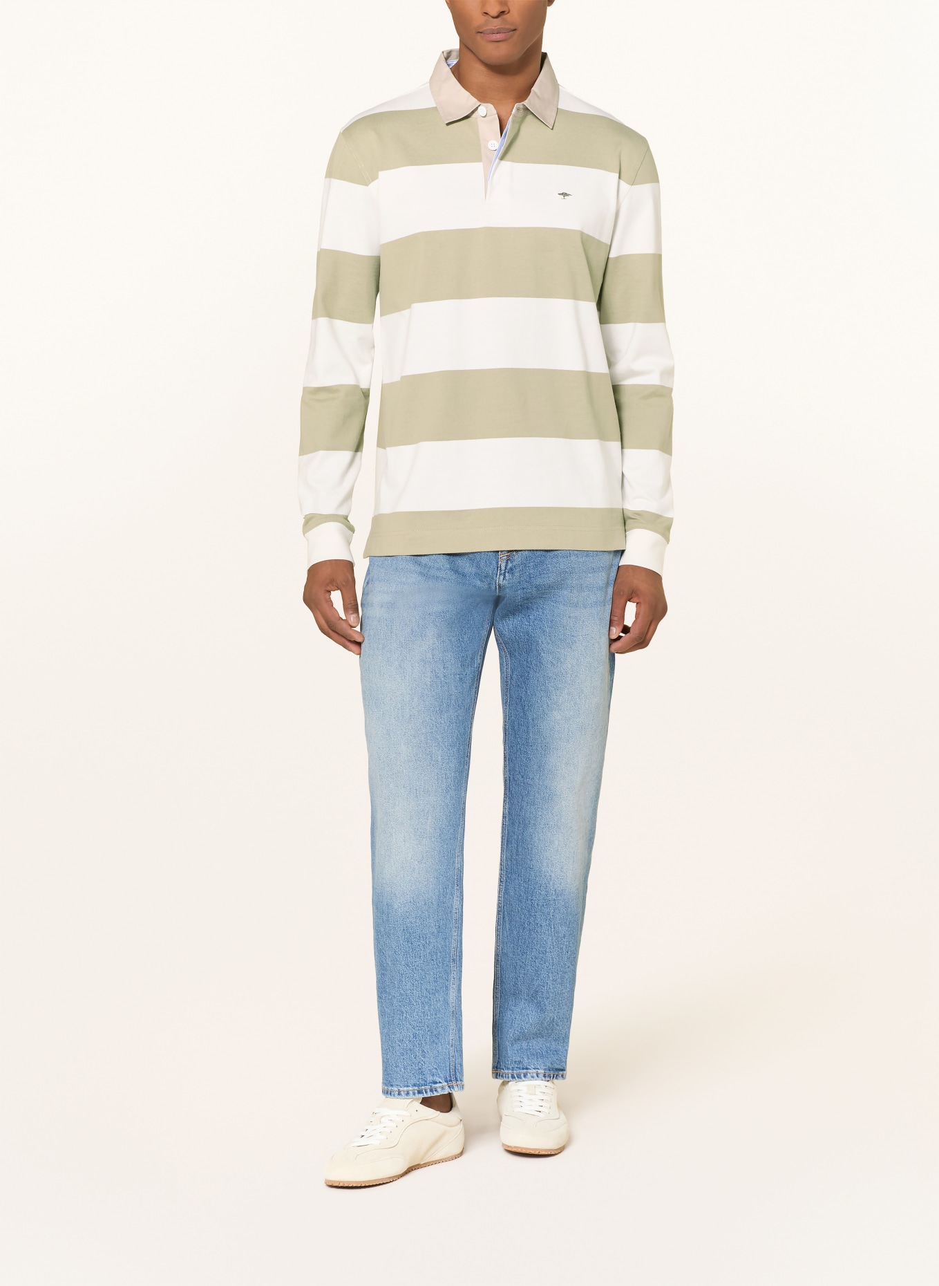 FYNCH-HATTON Rugbyshirt: KHAKI / CREME