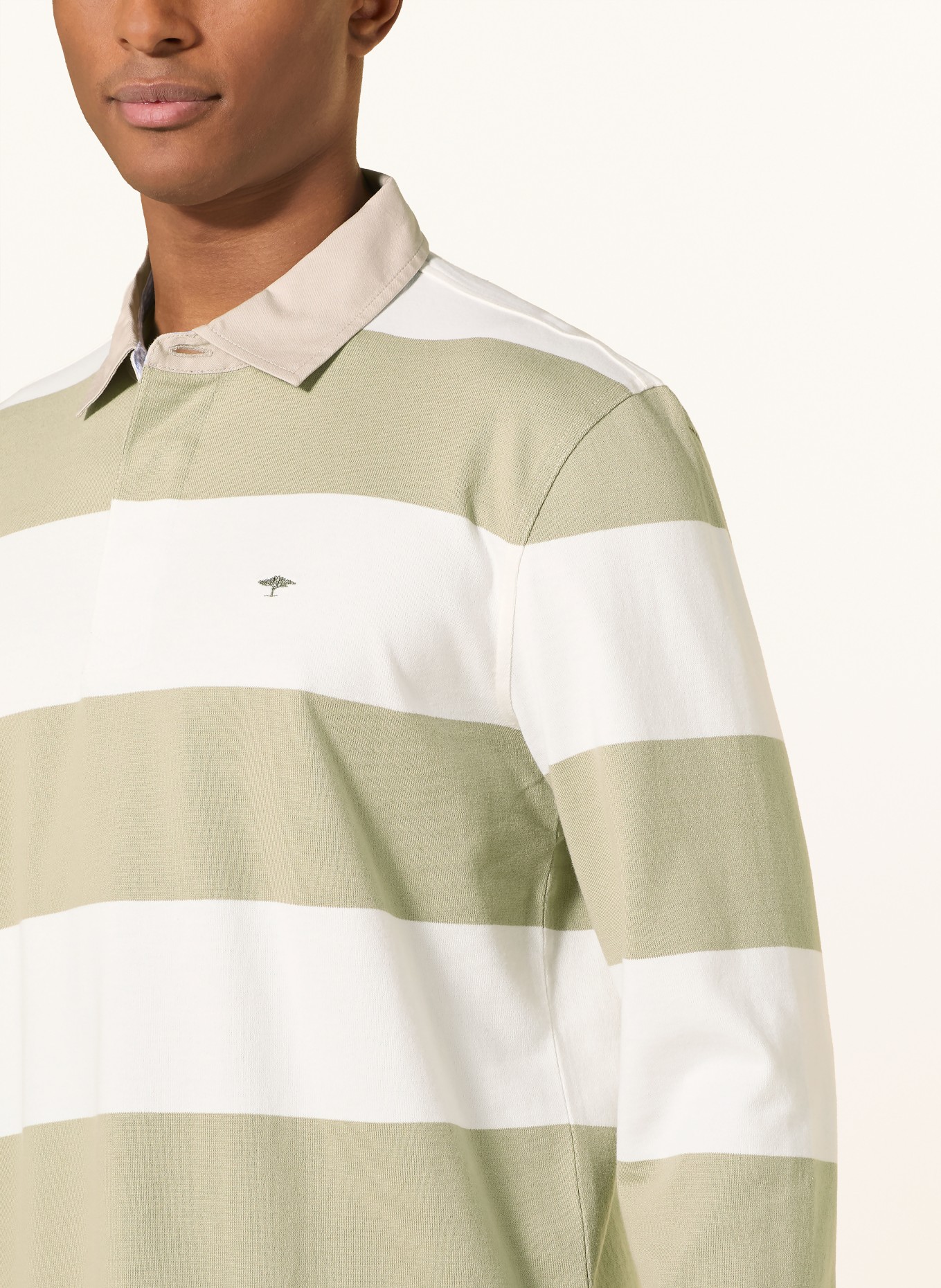 FYNCH-HATTON Rugbyshirt: KHAKI / CREME
