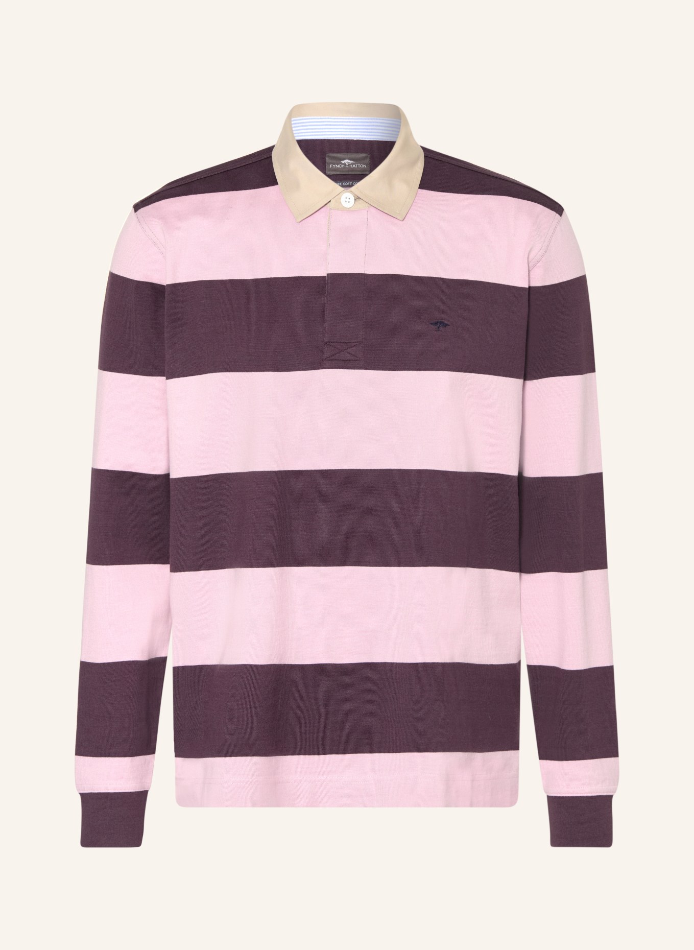 FYNCH-HATTON Rugbyshirt: FUCHSIA / ROSA / HELLGRAU