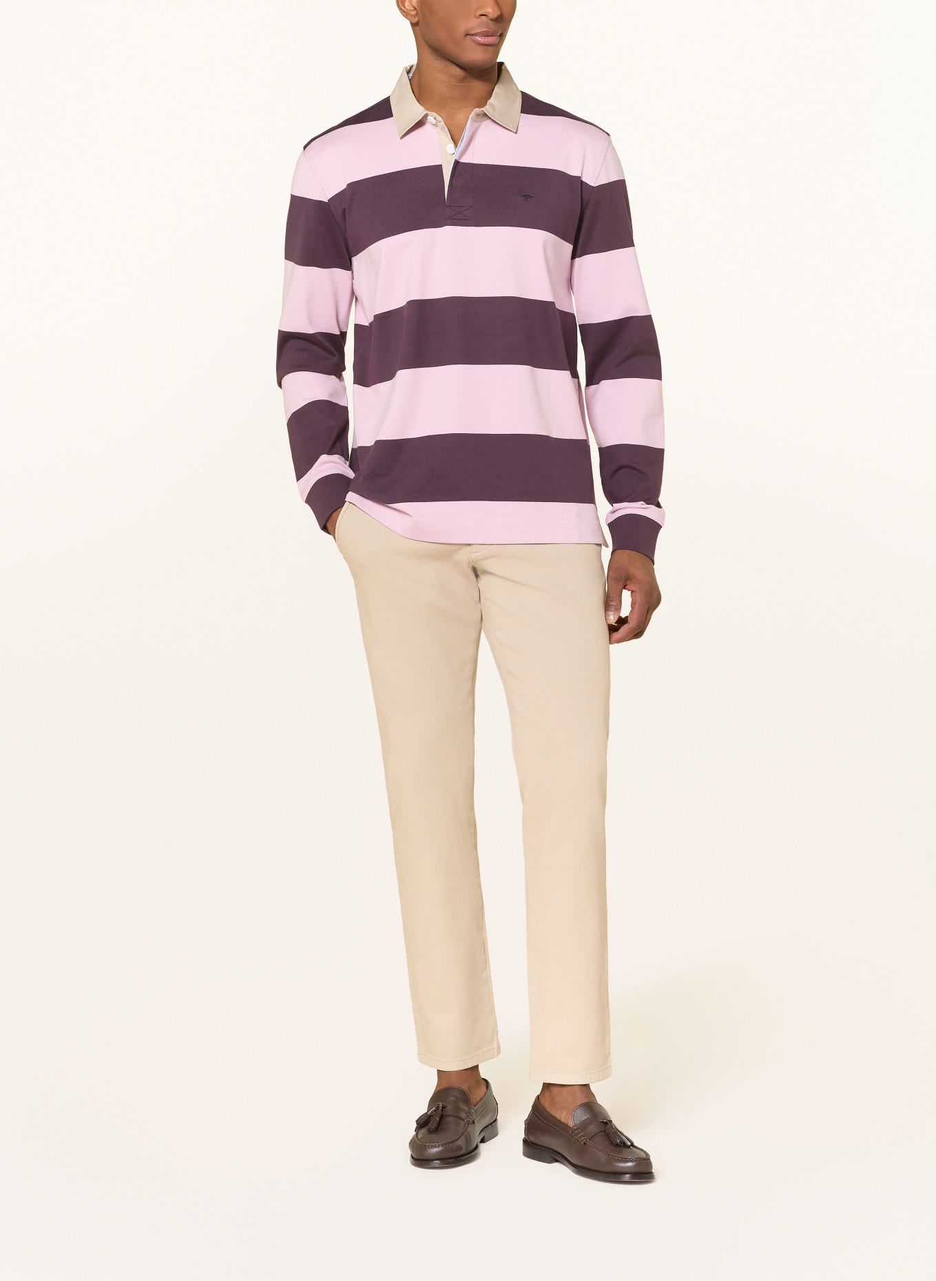 FYNCH-HATTON Rugbyshirt: FUCHSIA / ROSA / HELLGRAU