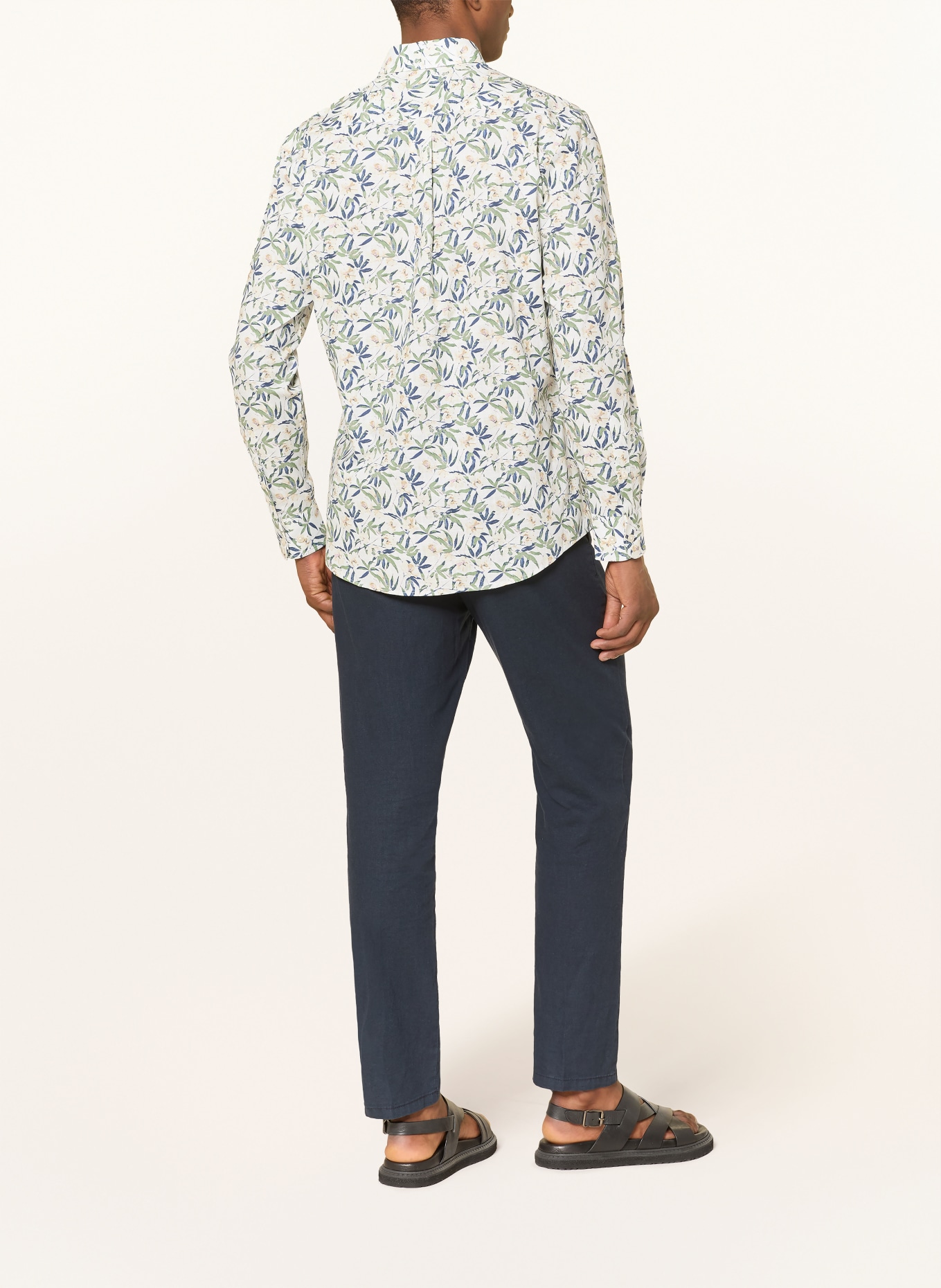 FYNCH-HATTON Chemise coupe classique: VERT / JAUNE CLAIR / BLEU