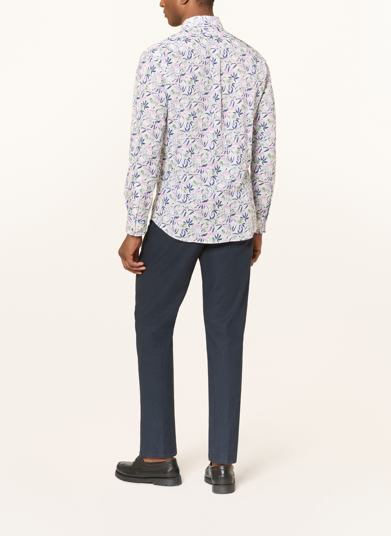 FYNCH-HATTON Chemise coupe classique: ROSE / VERT / BLEU FONCÉ