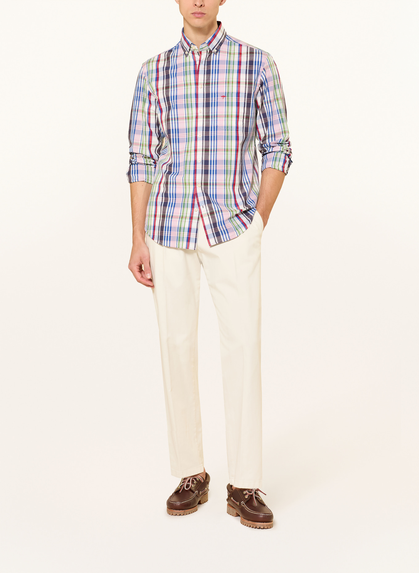 FYNCH-HATTON Koszula Regular Fit: CIEMNOCZERWONY / ZIELONY / NIEBIESKI