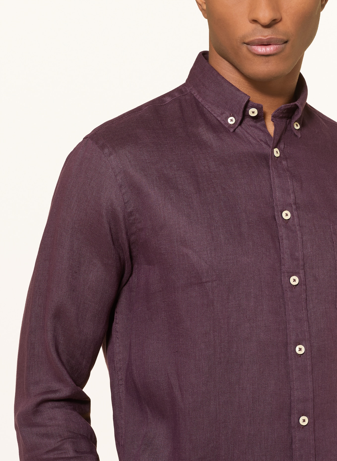 FYNCH-HATTON Leinenhemd Comfort Fit: FUCHSIA