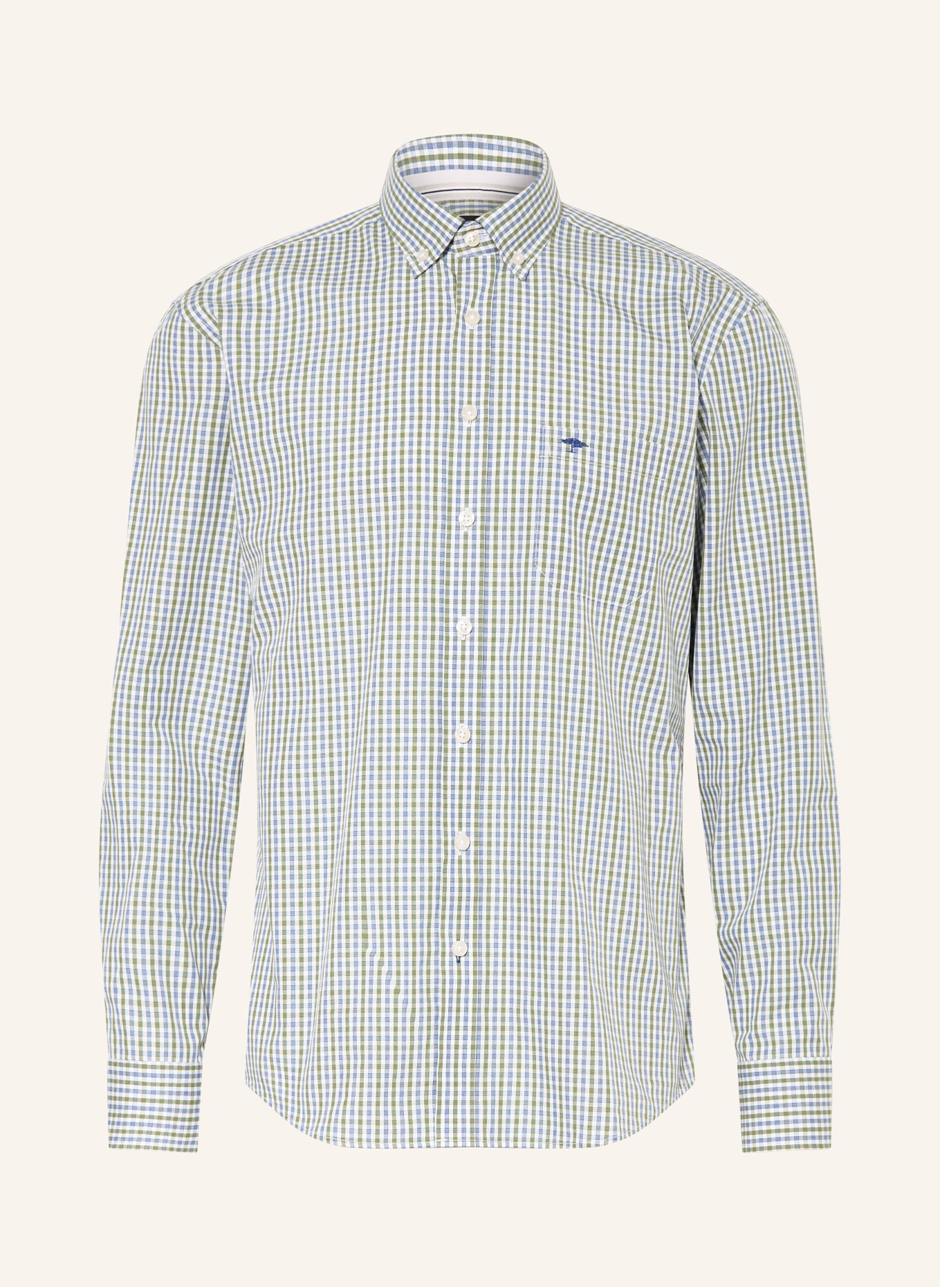 FYNCH-HATTON Hemd Regular Fit: GRÜN / BLAU / WEISS