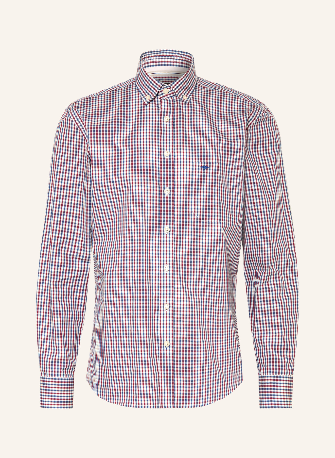 FYNCH-HATTON Koszula Regular Fit: CIEMNOCZERWONY / NIEBIESKI / BIAŁY