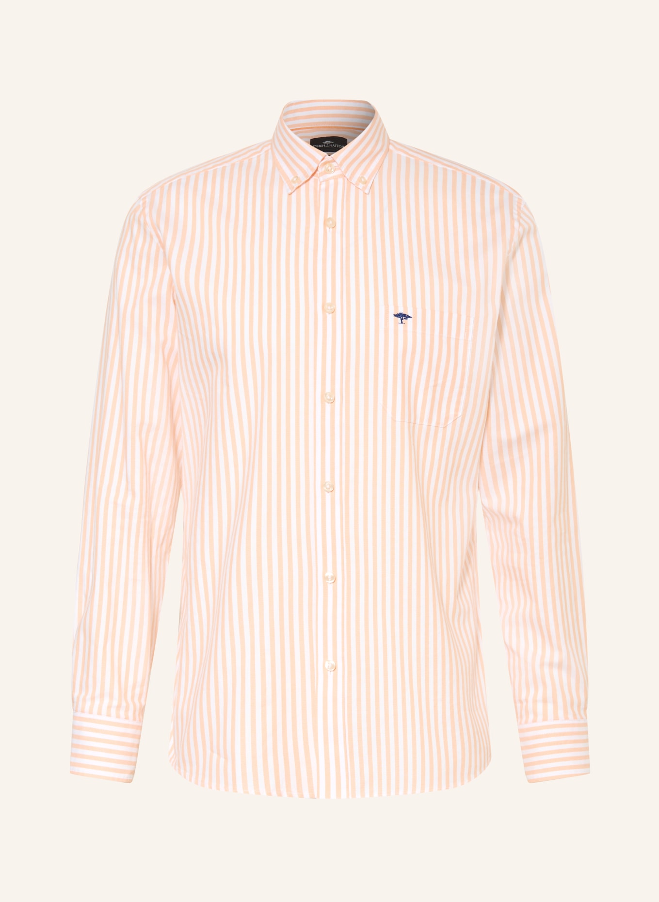 FYNCH-HATTON Oxfordhemd Regular Fit: HELLORANGE / WEISS