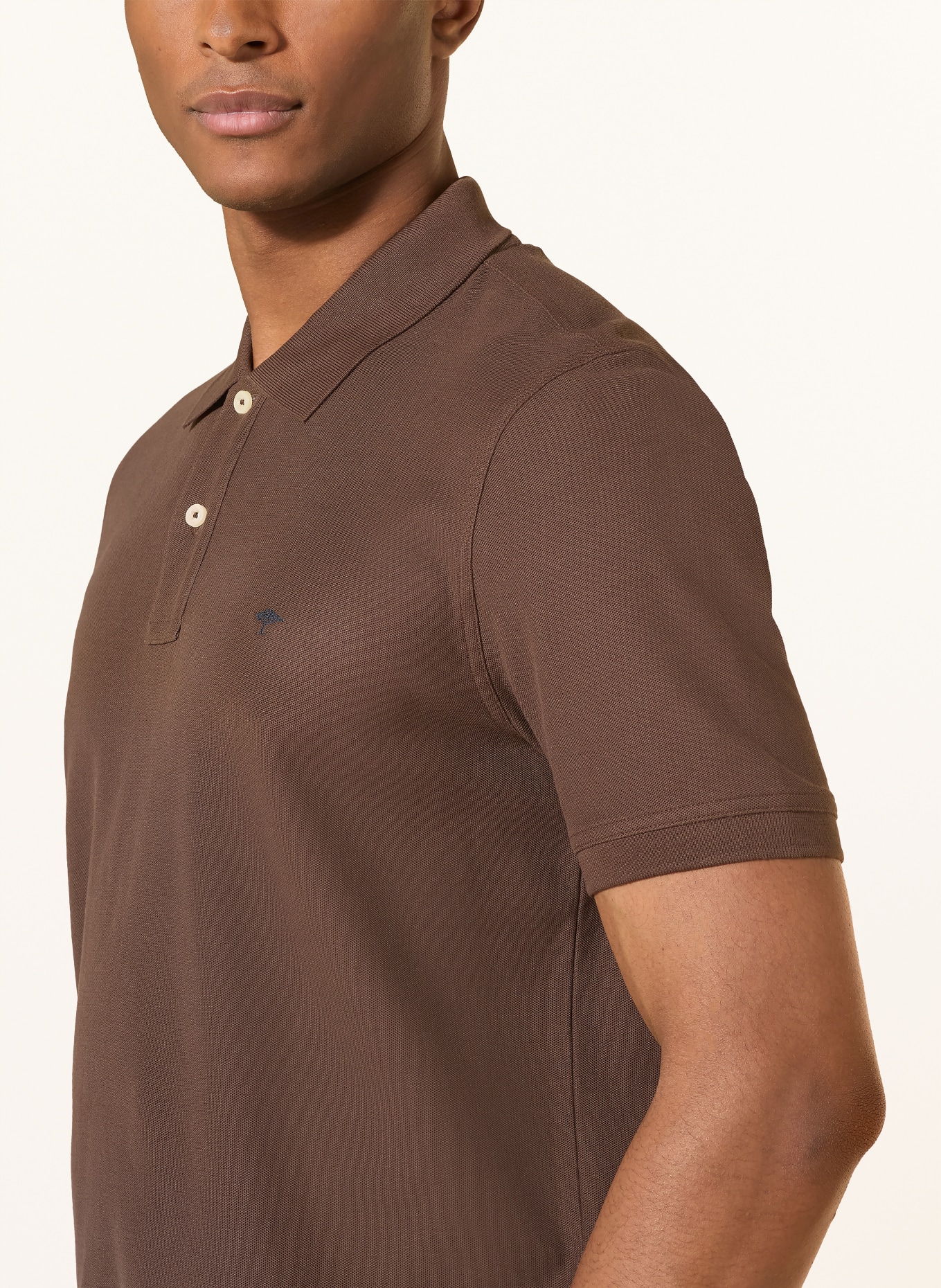 FYNCH-HATTON Piqué-Poloshirt: DUNKELBRAUN