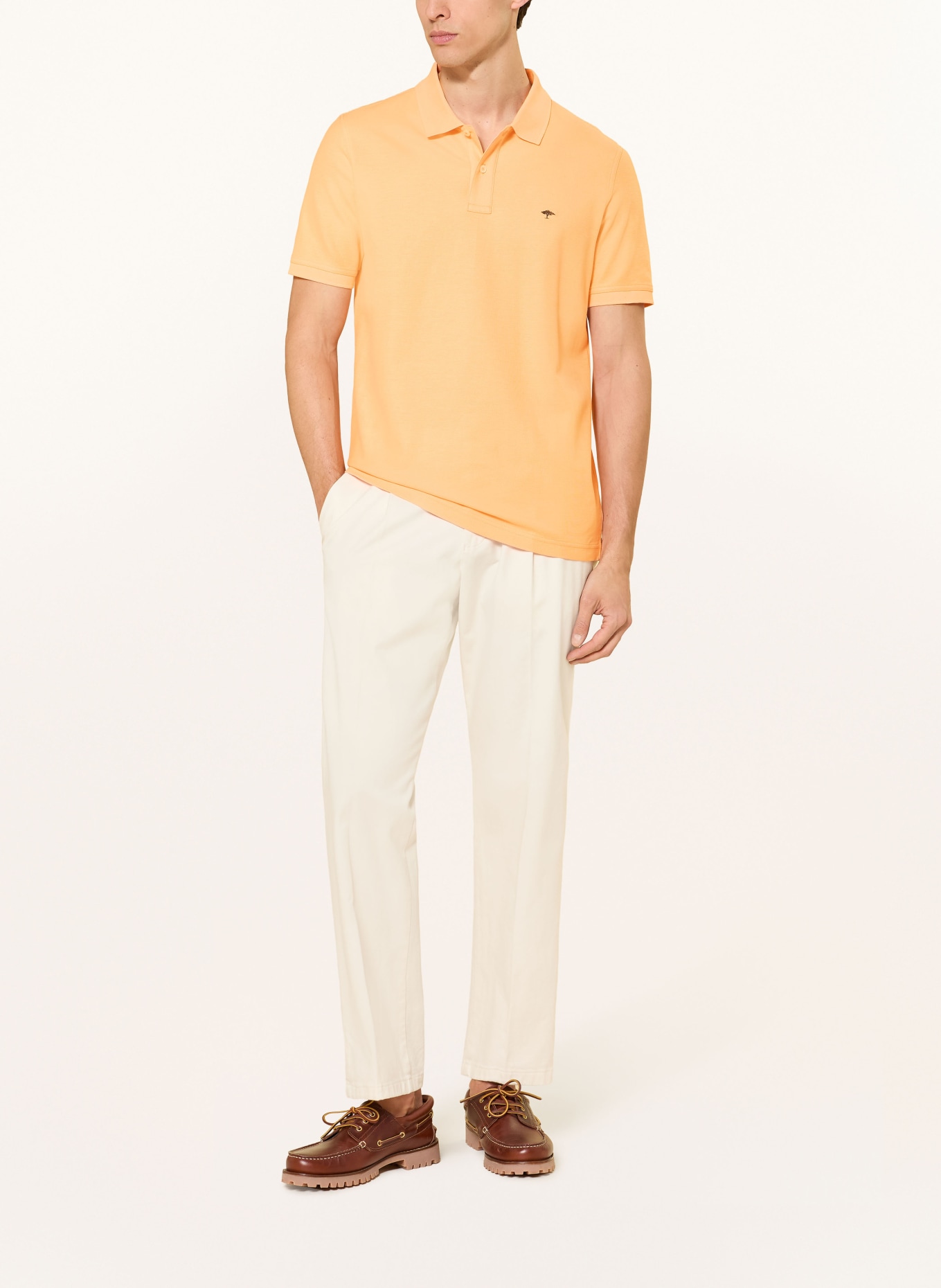 FYNCH-HATTON Koszulka polo z pikowanym wzorem: JASNOPOMARAŃCZOWY
