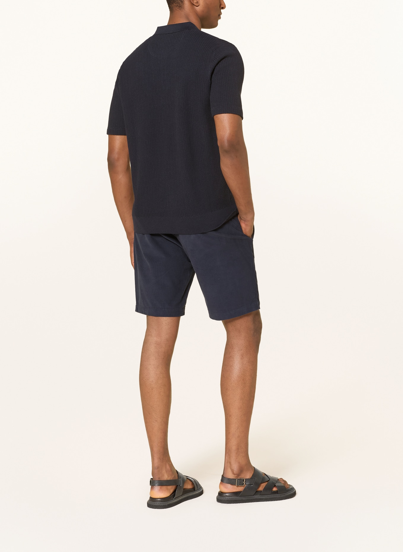 FYNCH-HATTON short en velours côtelé: BLEU FONCÉ