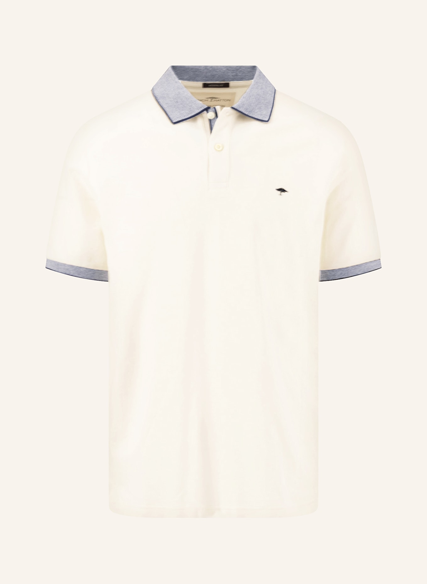 FYNCH-HATTON Koszulka polo z pikowanym wzorem: KREMOWY / GRANATOWY