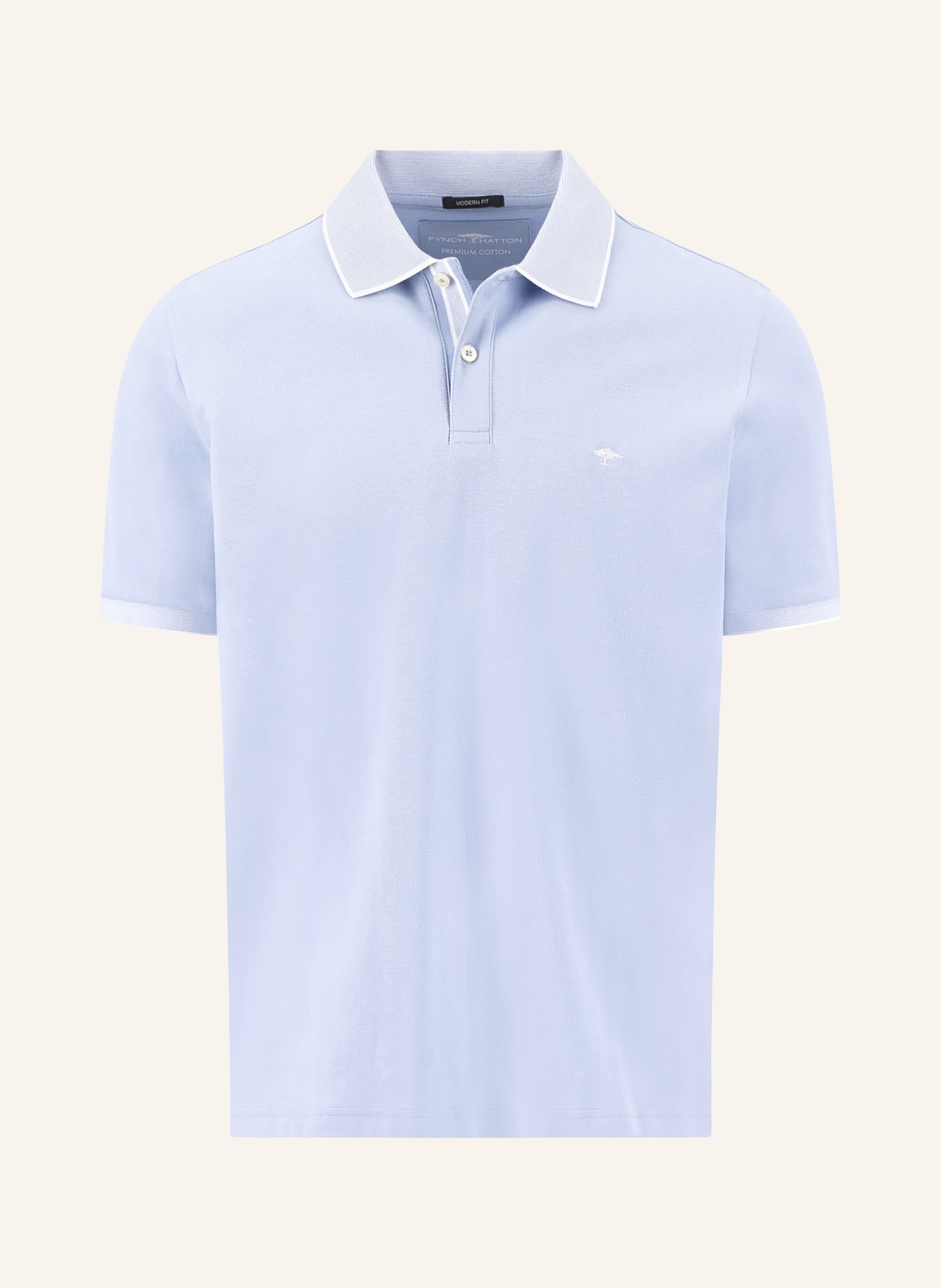 FYNCH-HATTON Koszulka polo z pikowanym wzorem: JASNONIEBIESKI