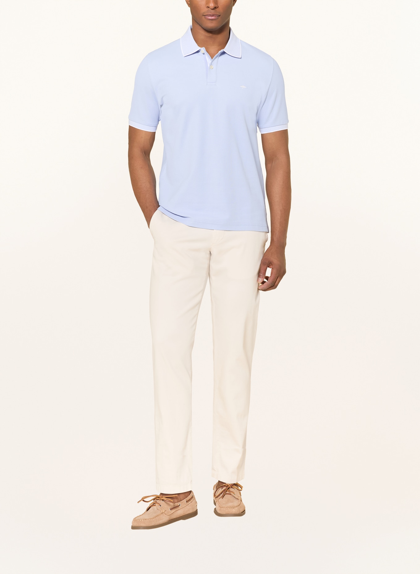 FYNCH-HATTON Koszulka polo z pikowanym wzorem: JASNONIEBIESKI