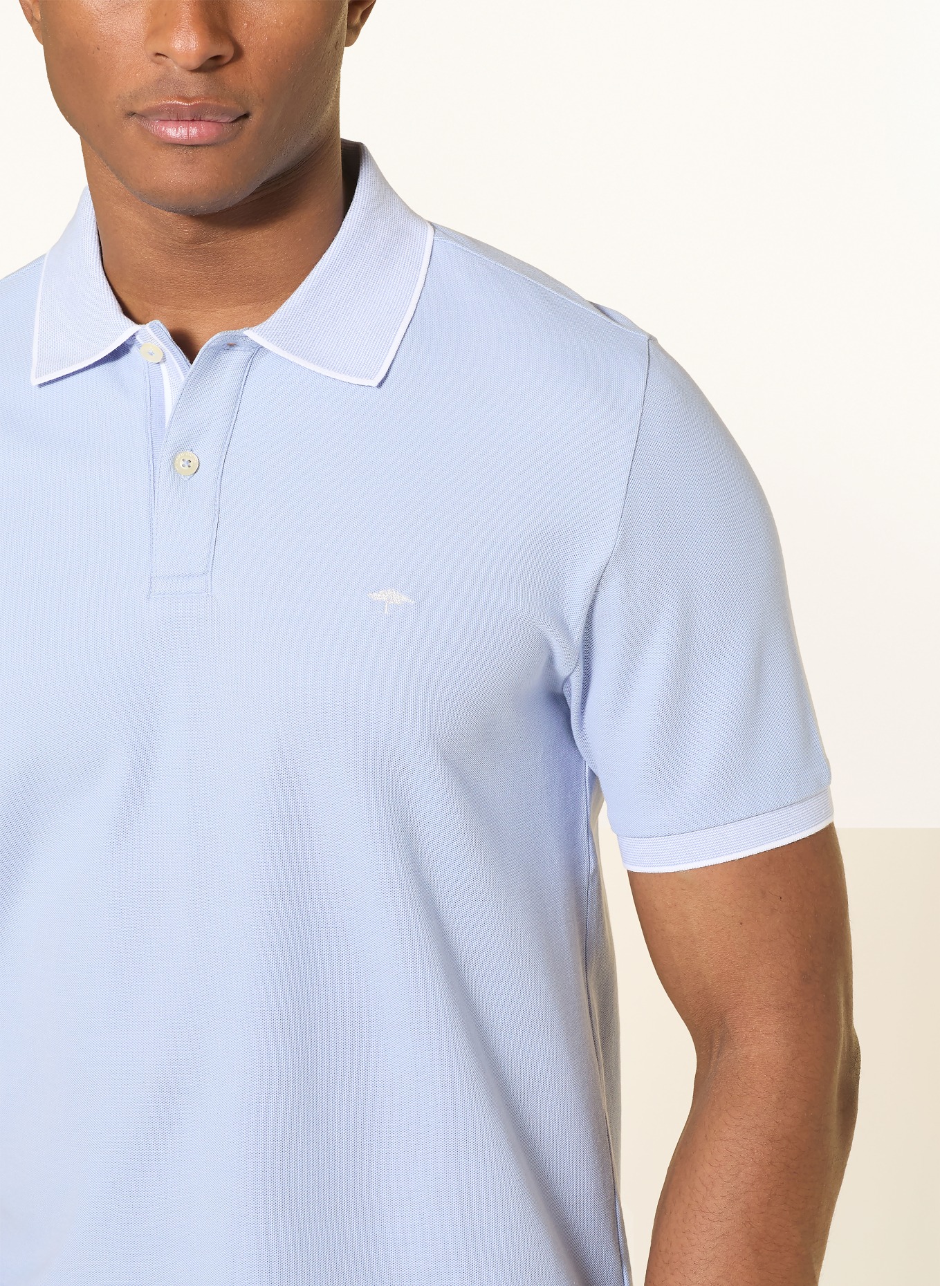 FYNCH-HATTON Koszulka polo z pikowanym wzorem: JASNONIEBIESKI