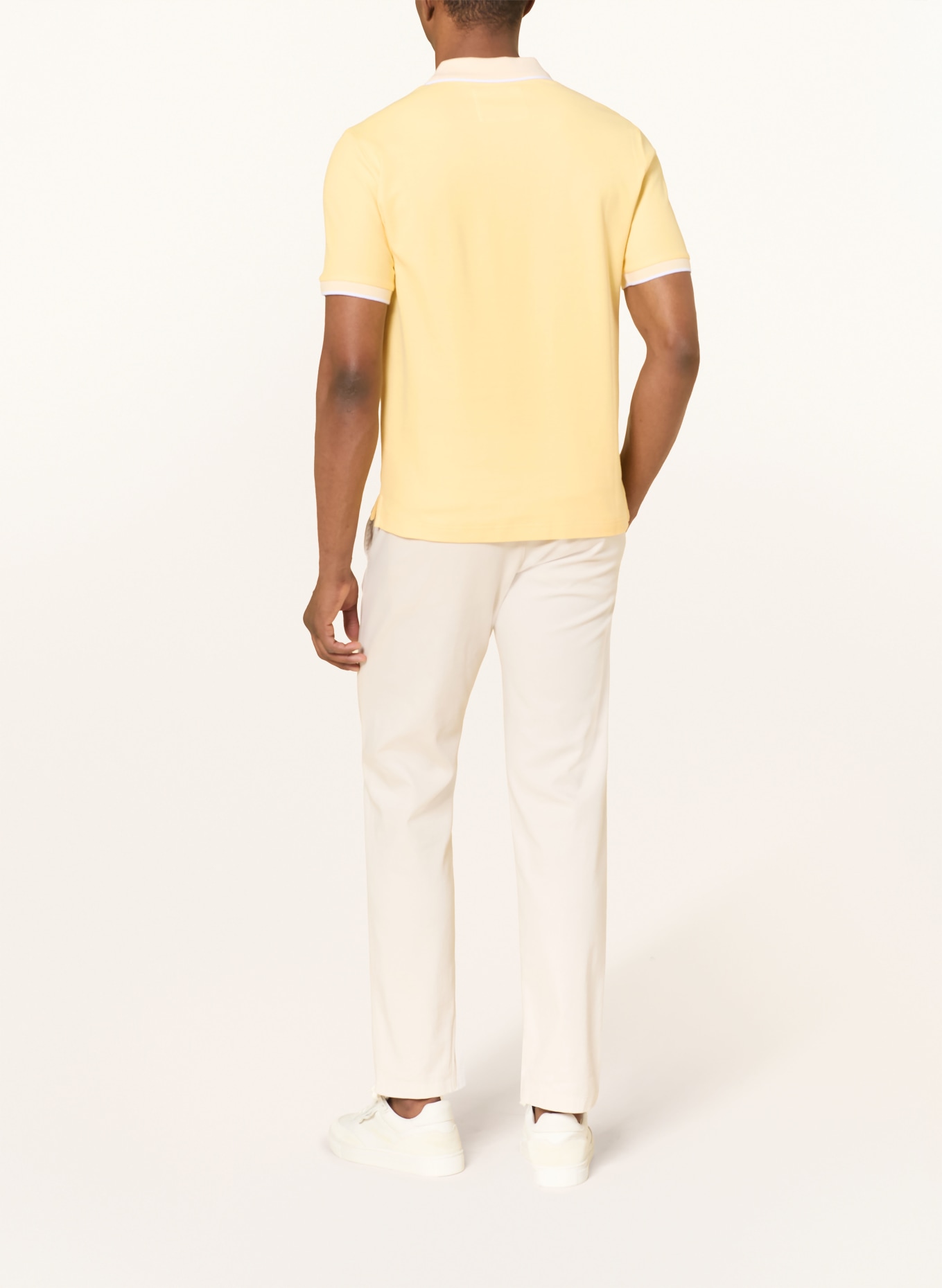 FYNCH-HATTON Piqué-Poloshirt: GELB / HELLGELB / WEISS