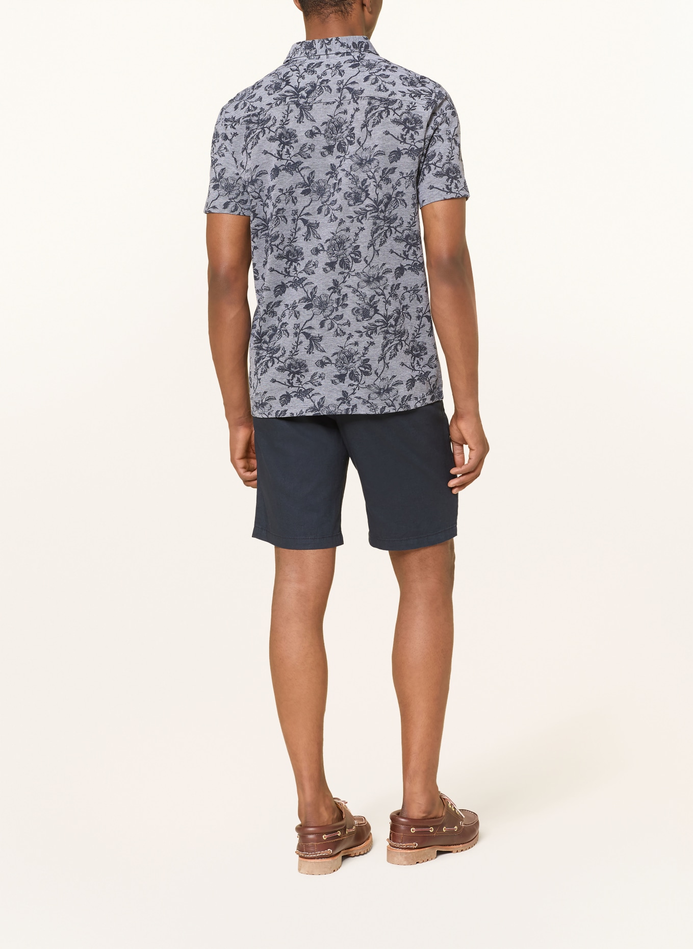 FYNCH-HATTON Košile s krátkým rukávem Regular Fit: TMAVĚ MODRÁ / BÍLÁ