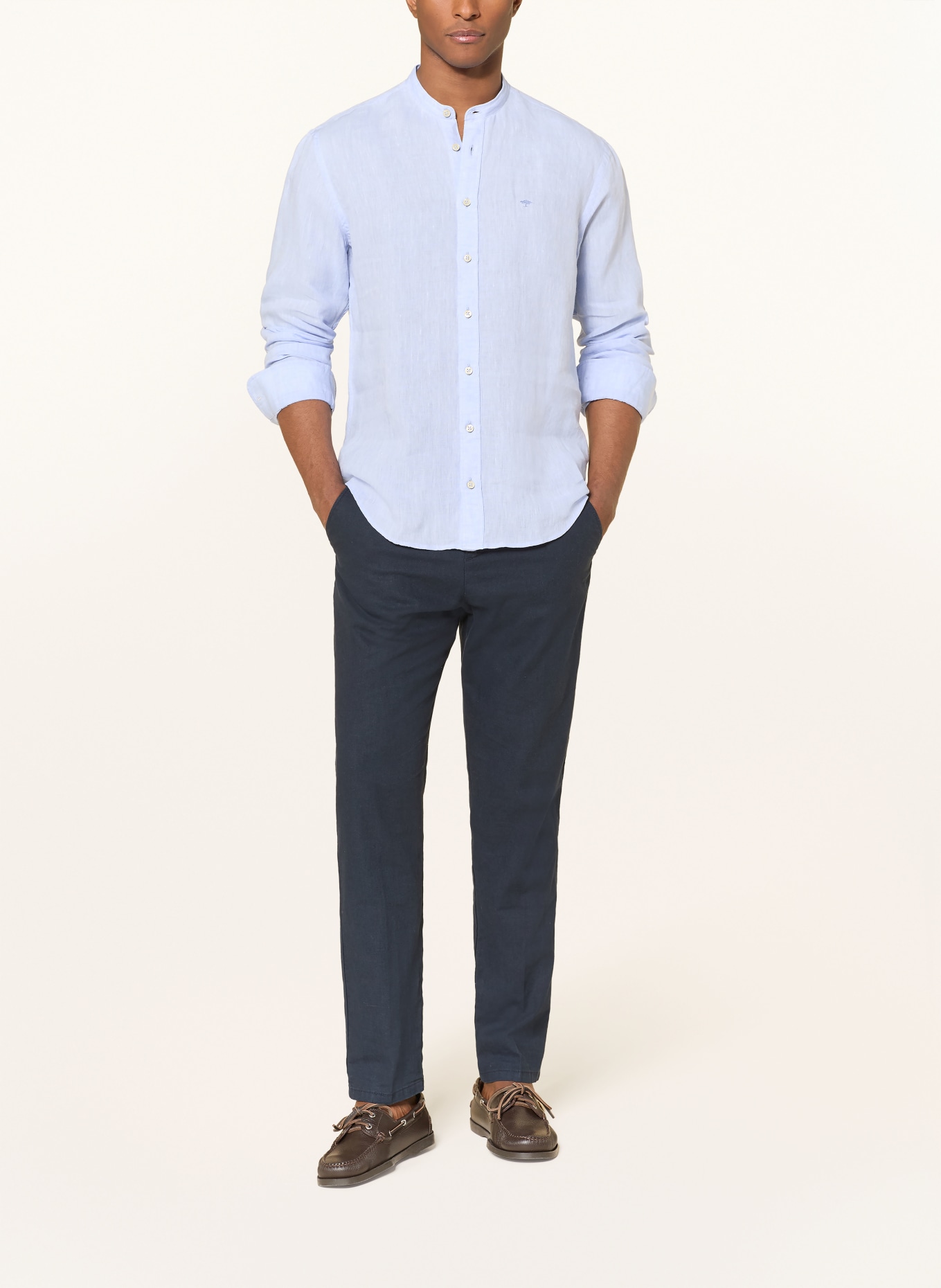 FYNCH-HATTON Leinenhemd Regular Fit: HELLBLAU