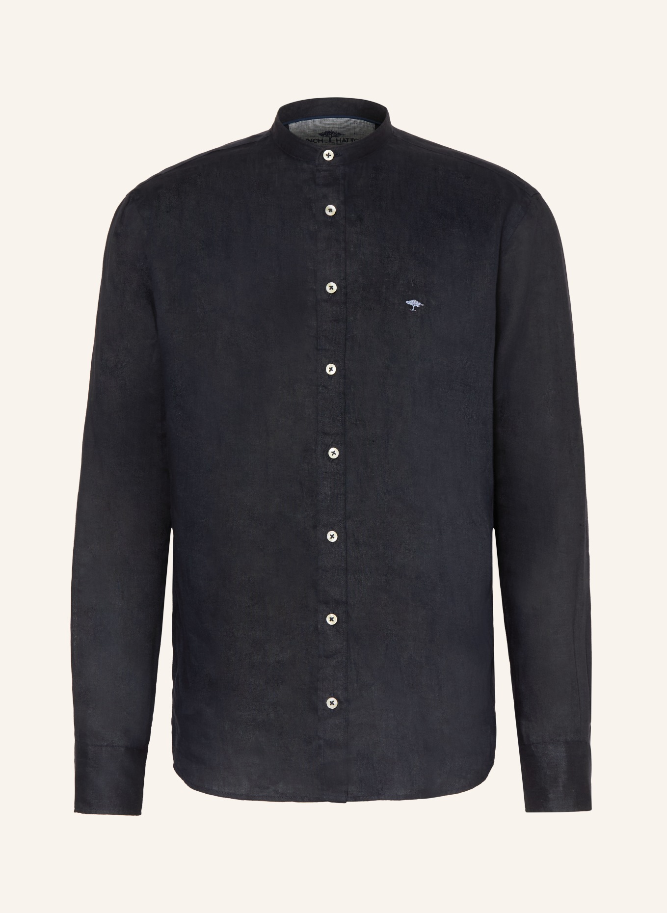 FYNCH-HATTON Lněná košile Regular Fit: TMAVĚ MODRÁ