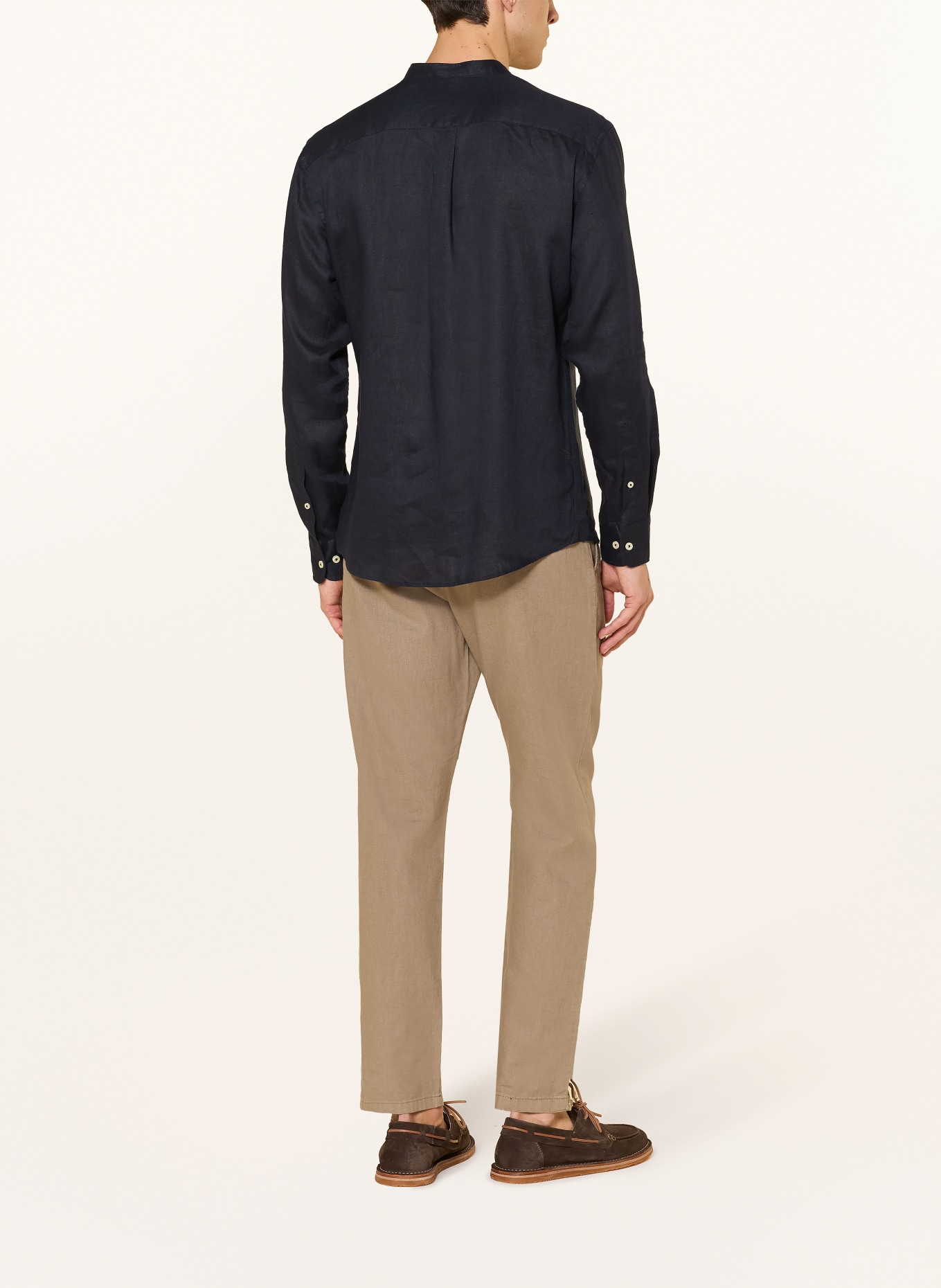 FYNCH-HATTON Lněná košile Regular Fit: TMAVĚ MODRÁ