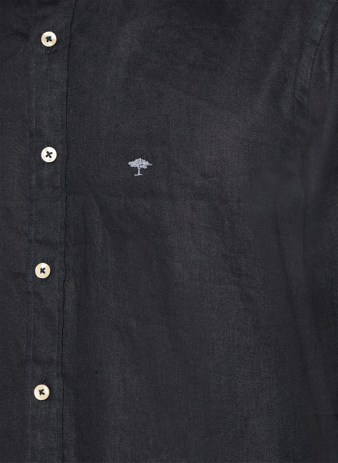 FYNCH-HATTON Lněná košile Regular Fit: TMAVĚ MODRÁ