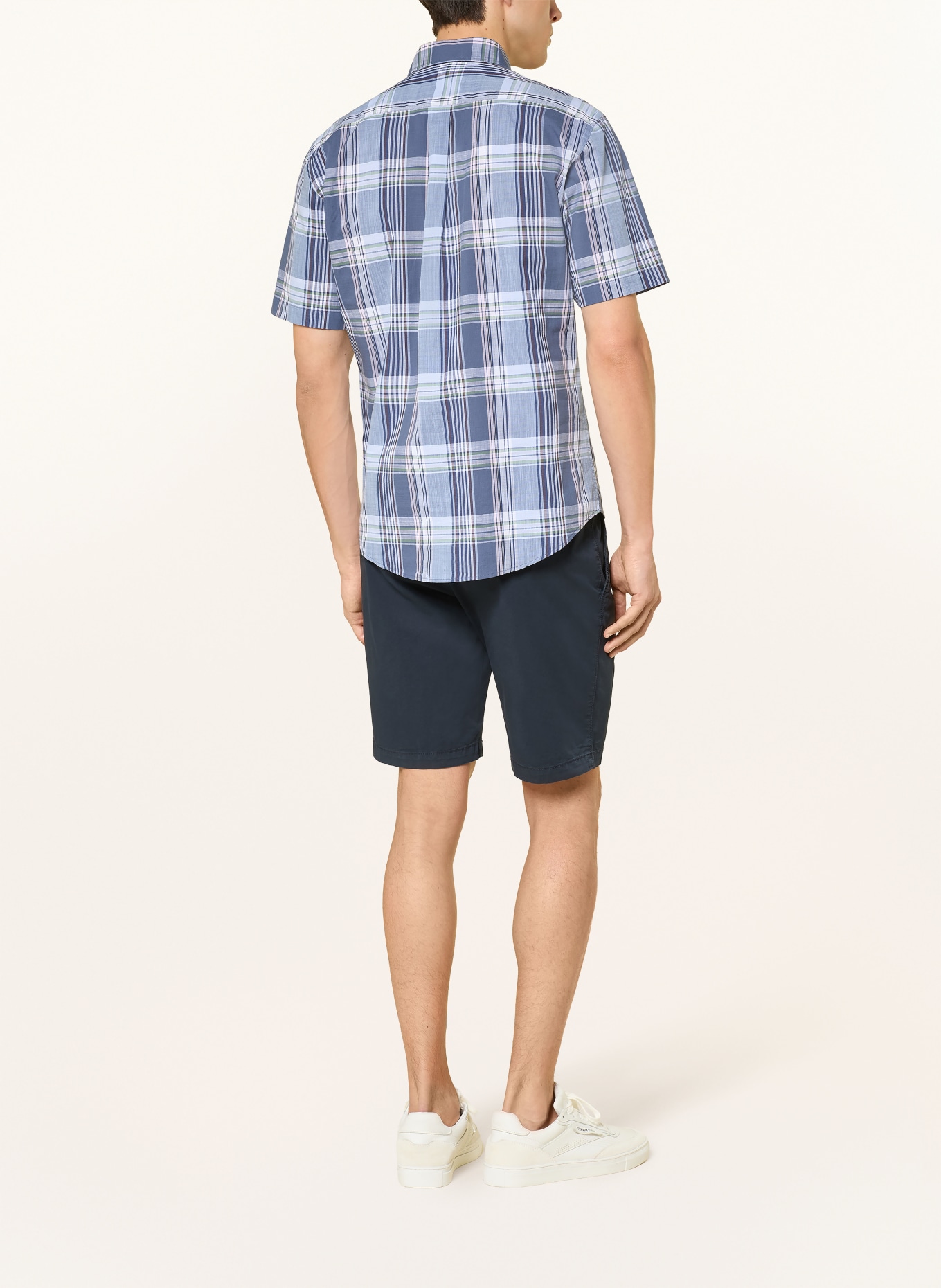 FYNCH-HATTON Koszula z krótkim rękawem Regular Fit: NIEBIESKI / CIEMNOCZERWONY / ZIELONY