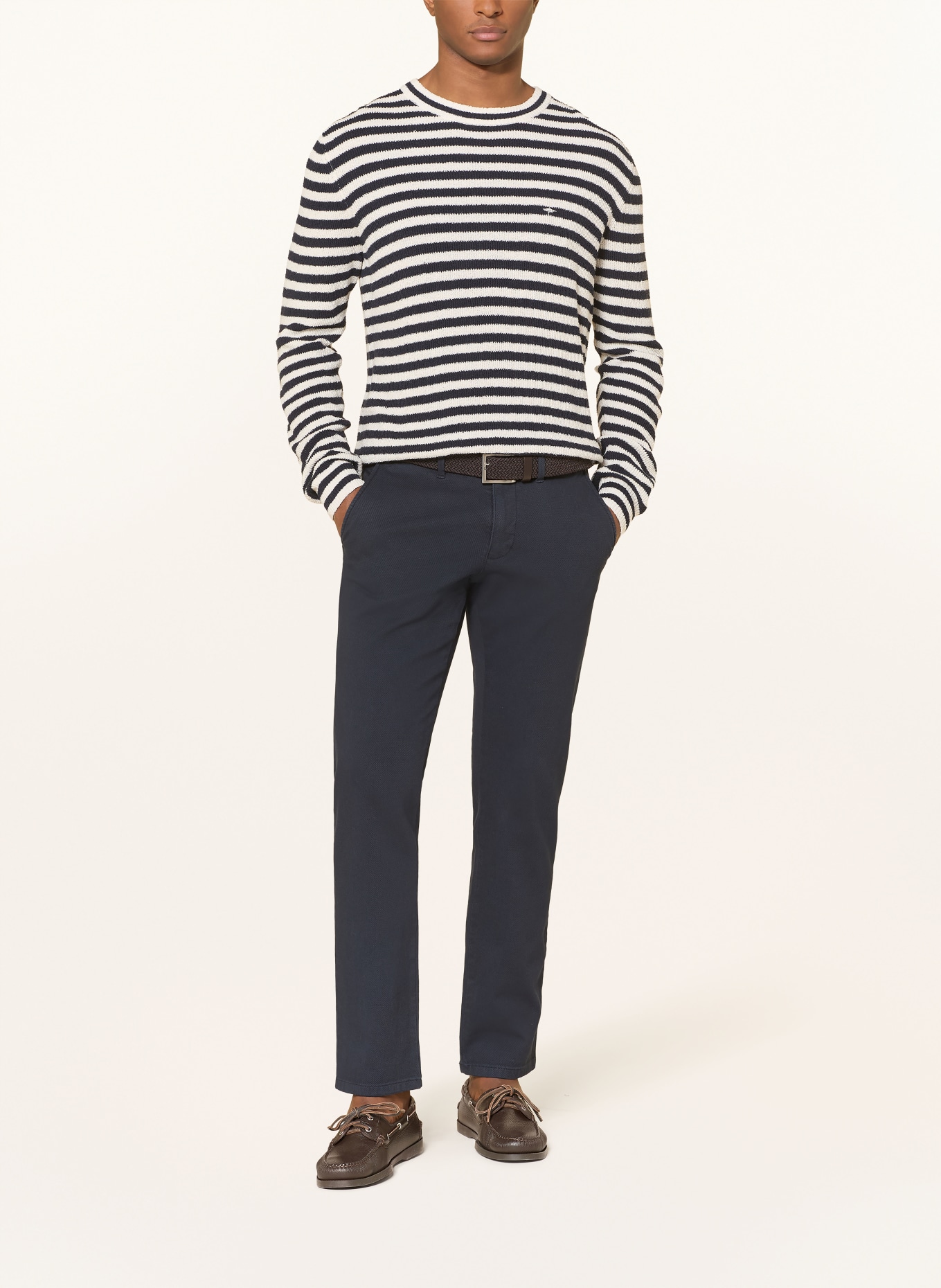 FYNCH-HATTON sweter: GRANATOWY / KREMOWY