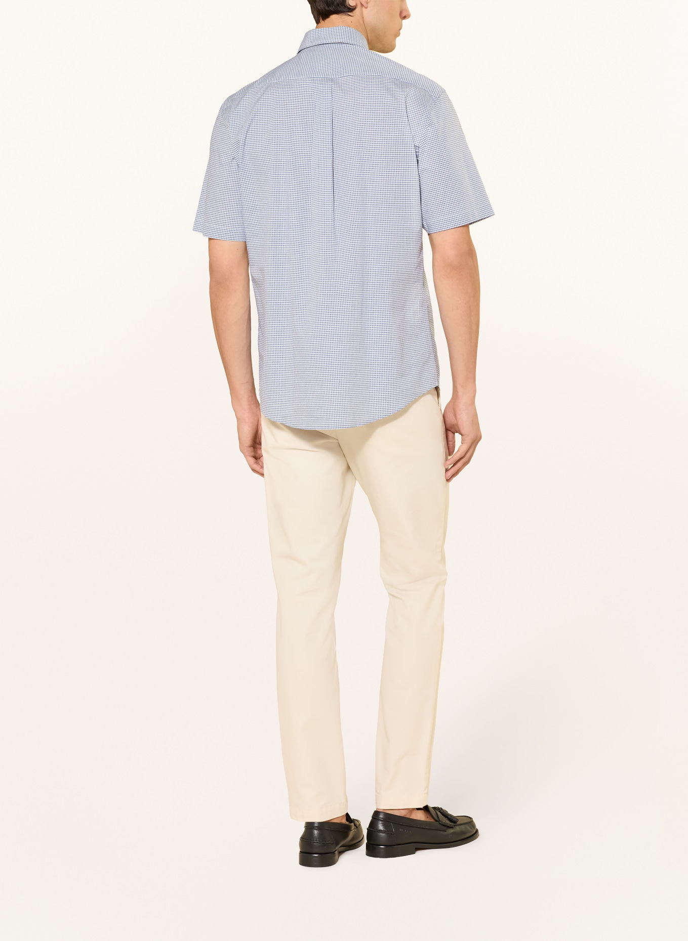 FYNCH-HATTON Kurzarm-Hemd Regular Fit: BLAU / WEISS