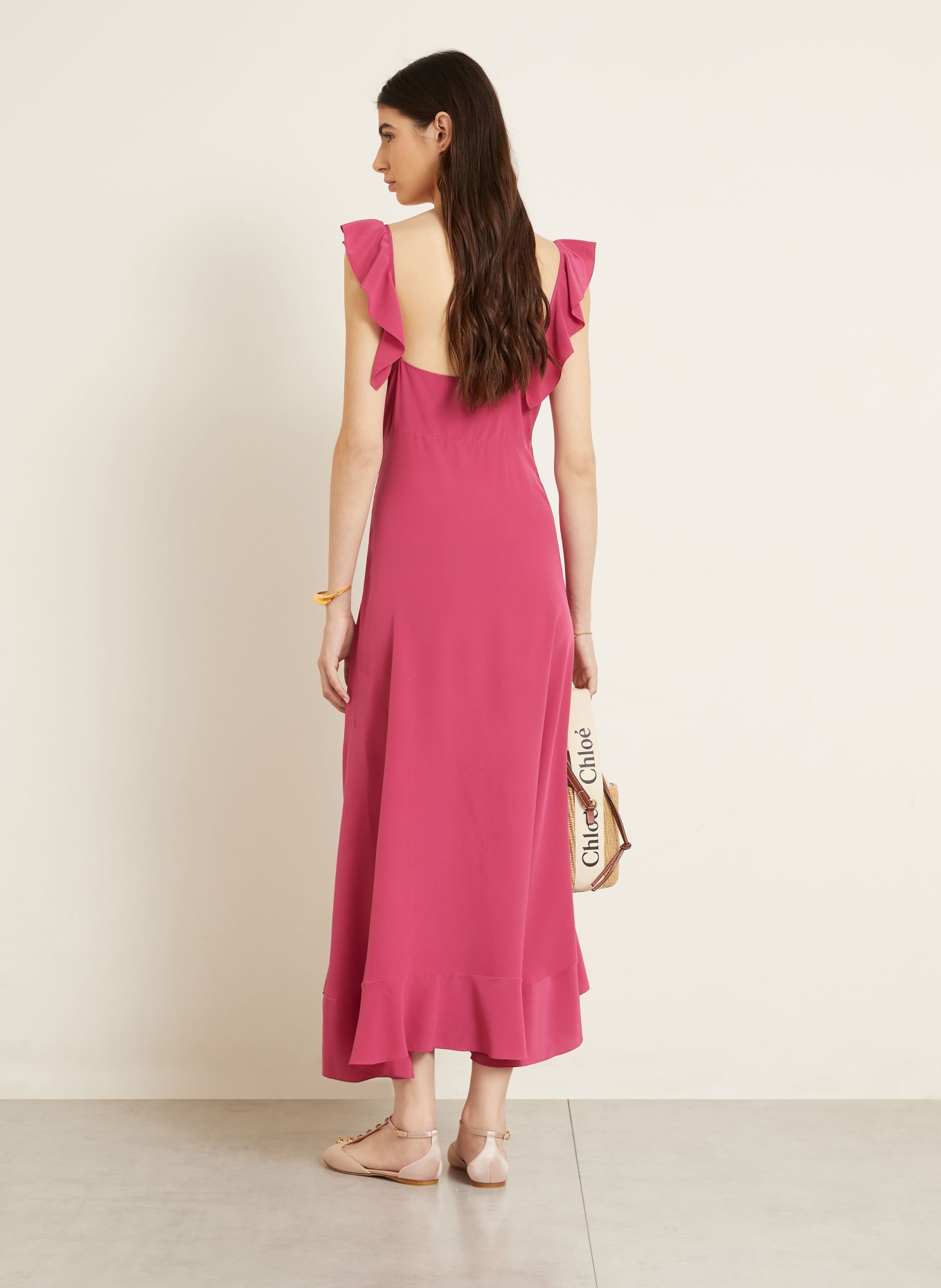 Chloé Seidenkleid: PINK