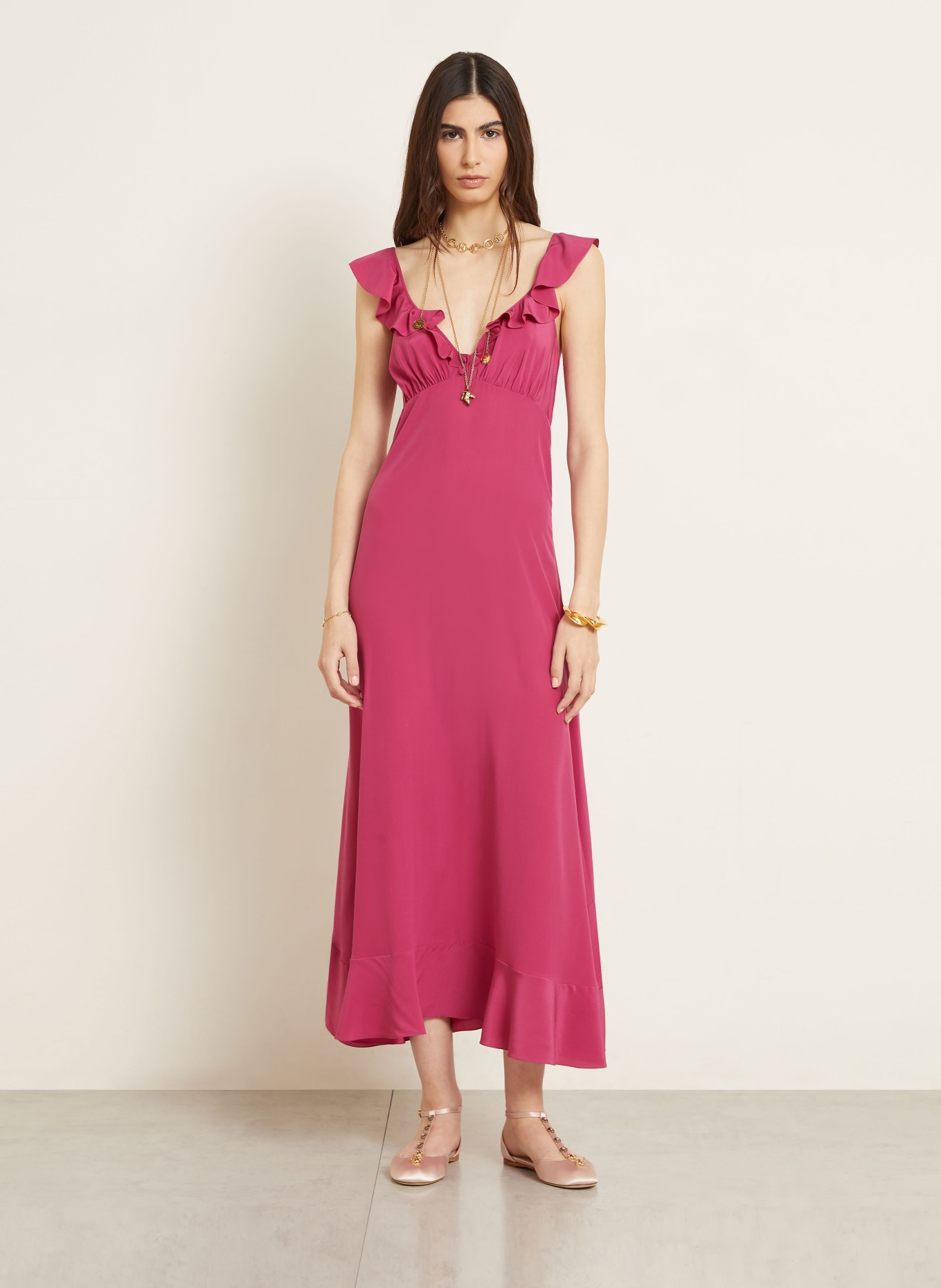 Chloé Seidenkleid: PINK