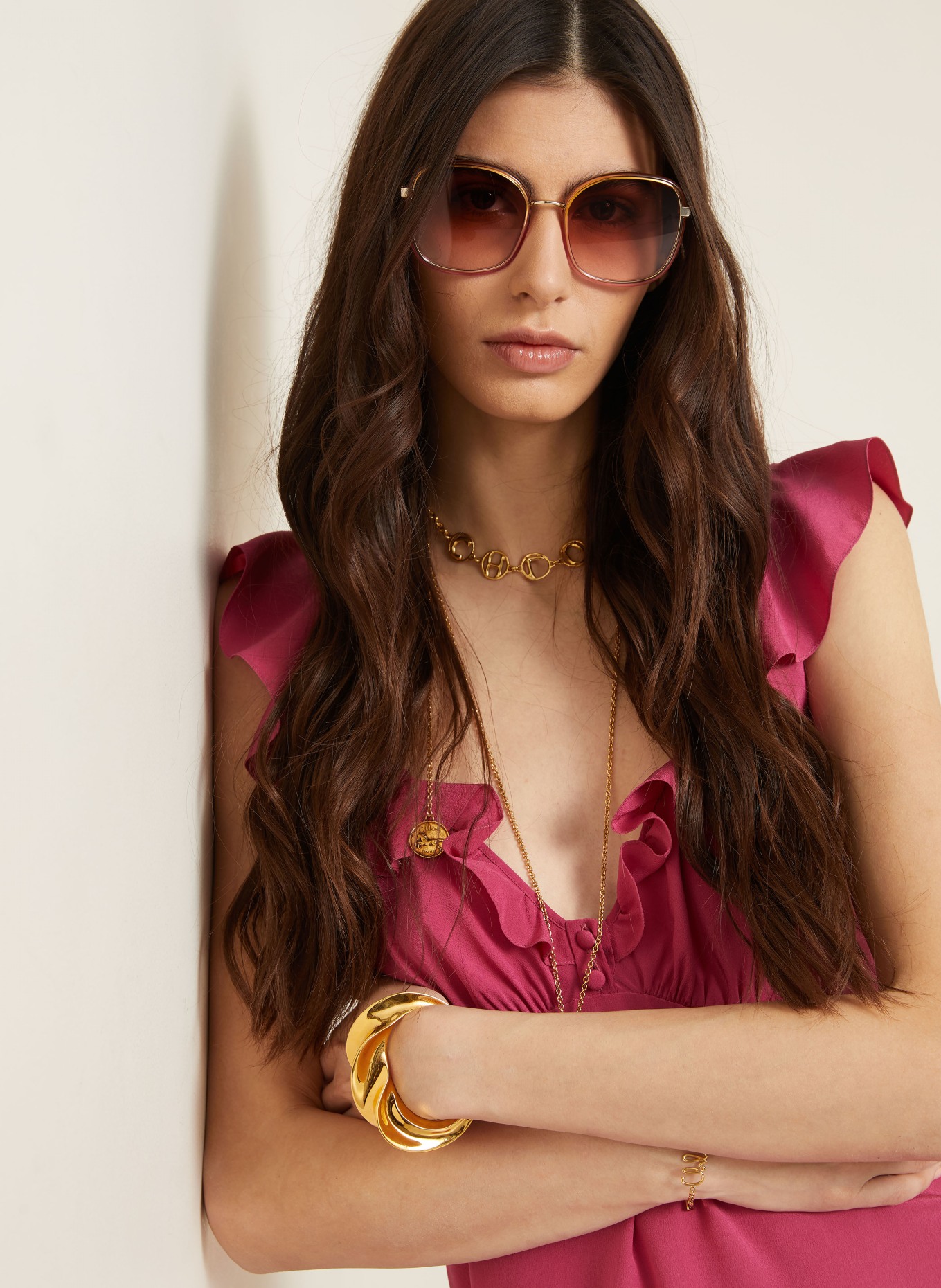 Chloé Seidenkleid: PINK