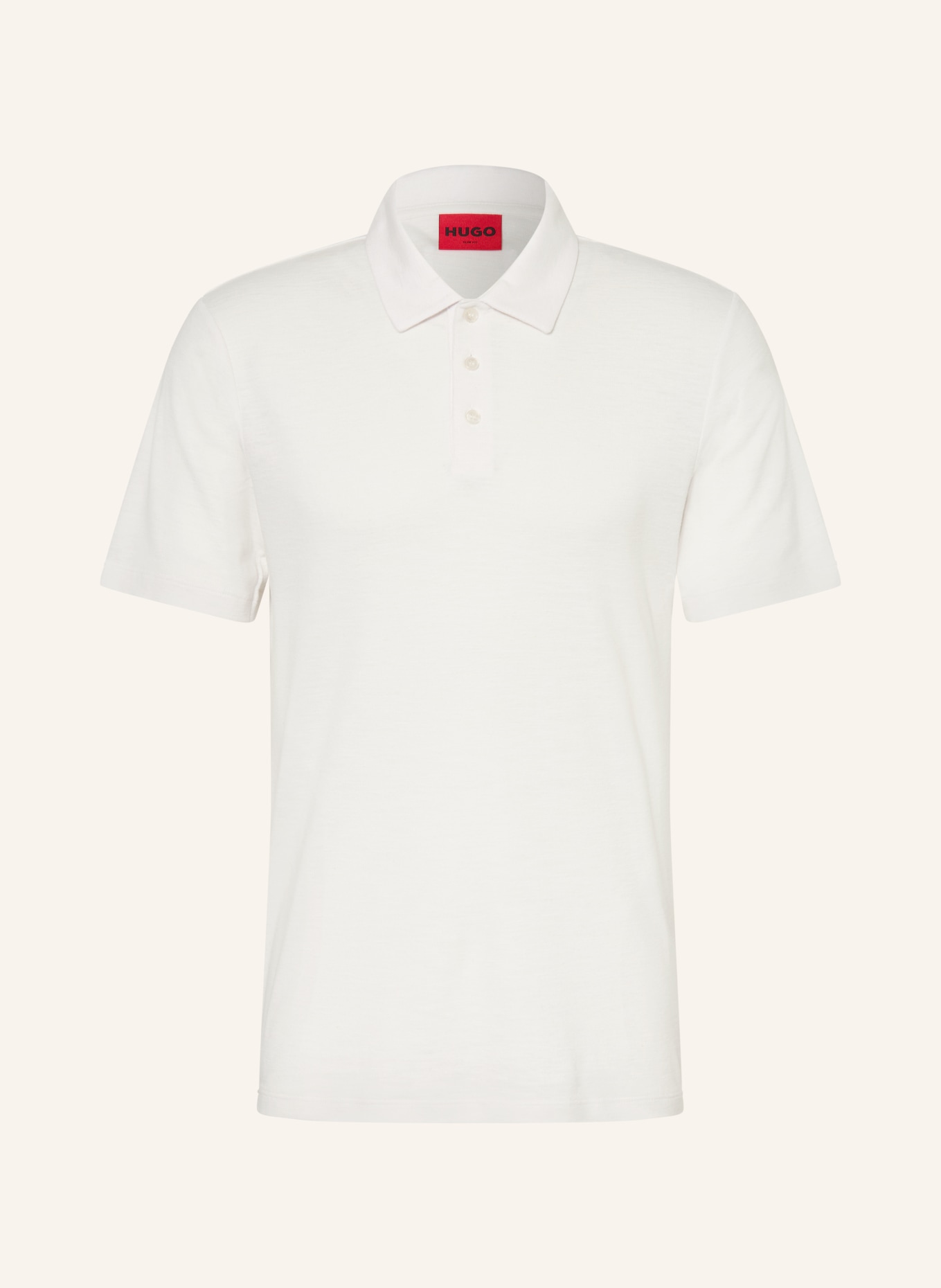 HUGO Jersey-Poloshirt DULINEN Slim Fit mit Leinen: CREME