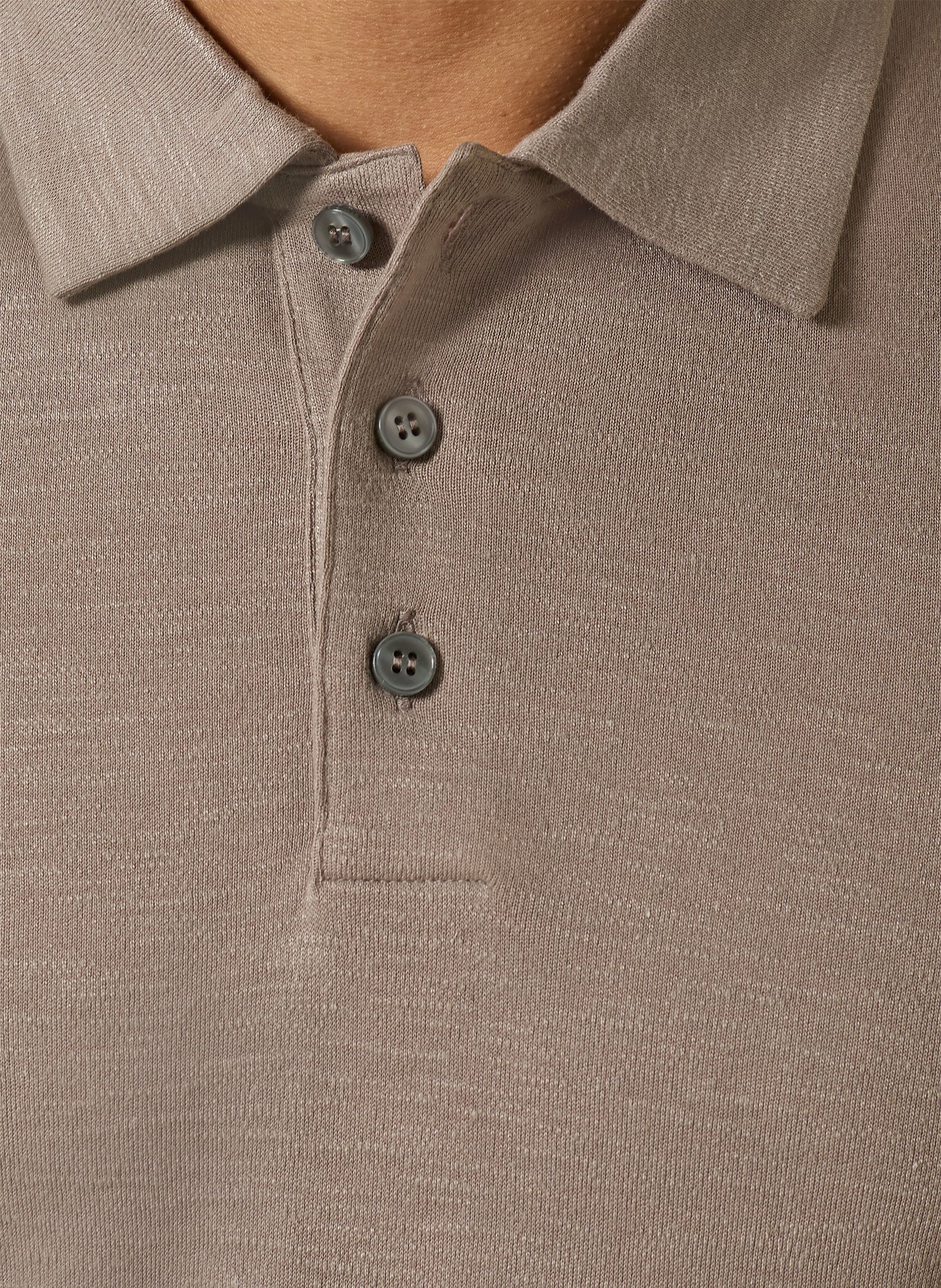 HUGO Jersey-Poloshirt DULINEN Slim Fit mit Leinen: TAUPE