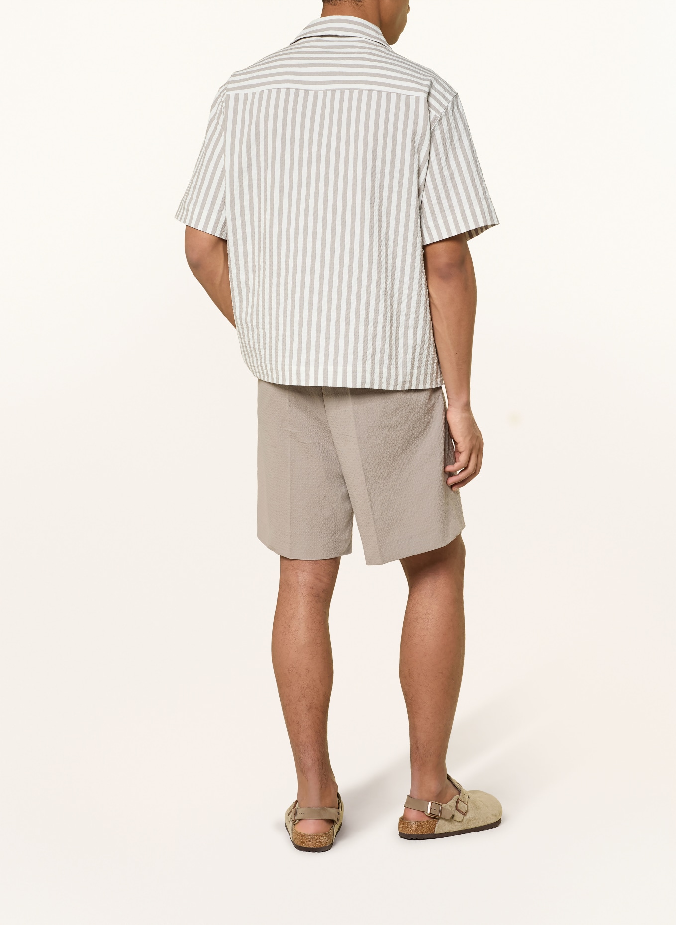 HUGO Koszula wypoczynkowa ESPINO Comfort Fit: SZAROBRĄZOWY / ECRU