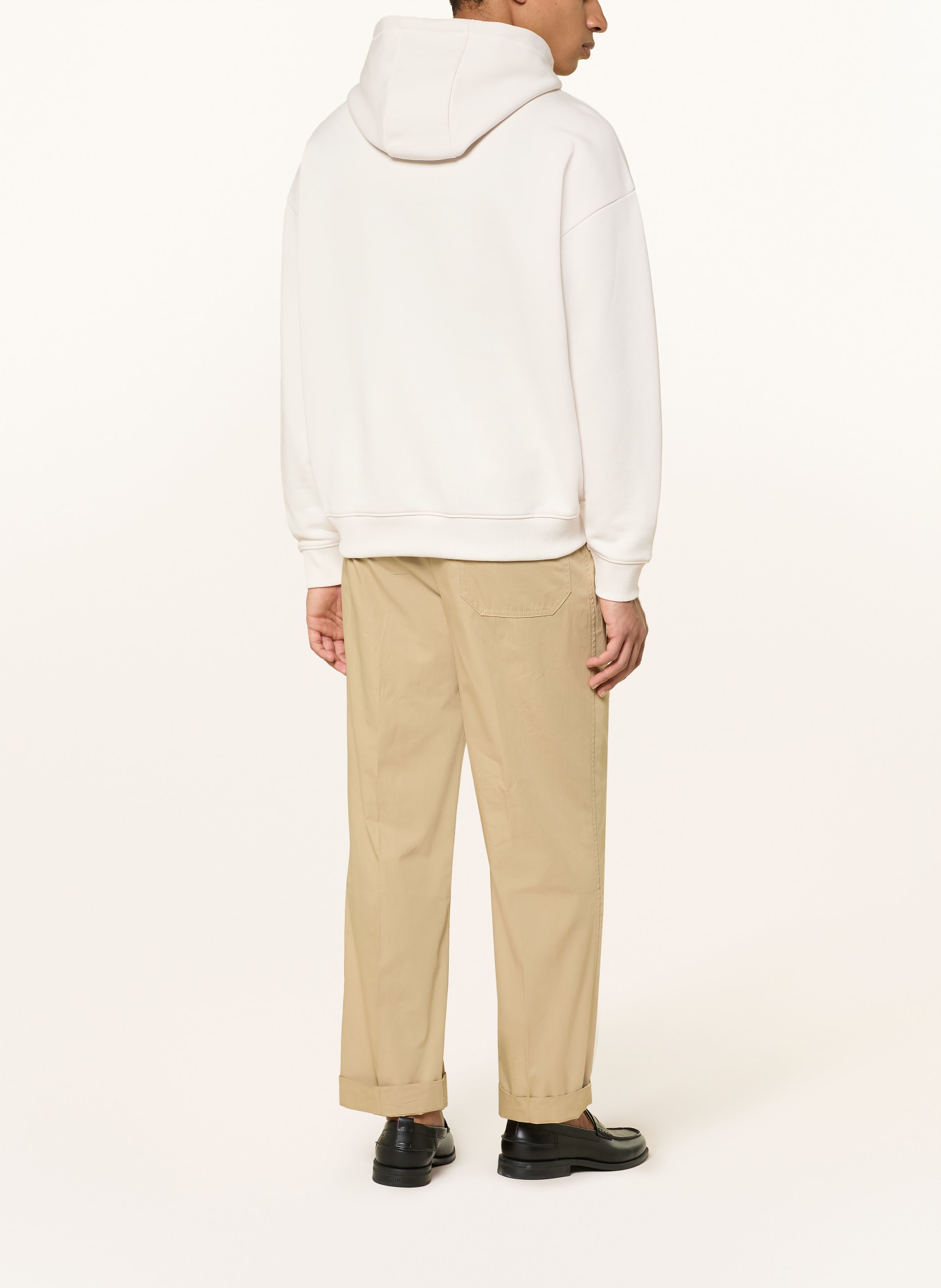 HUGO Oversized-Hoodie DAGETHOOD: CREME / ROT / SCHWARZ