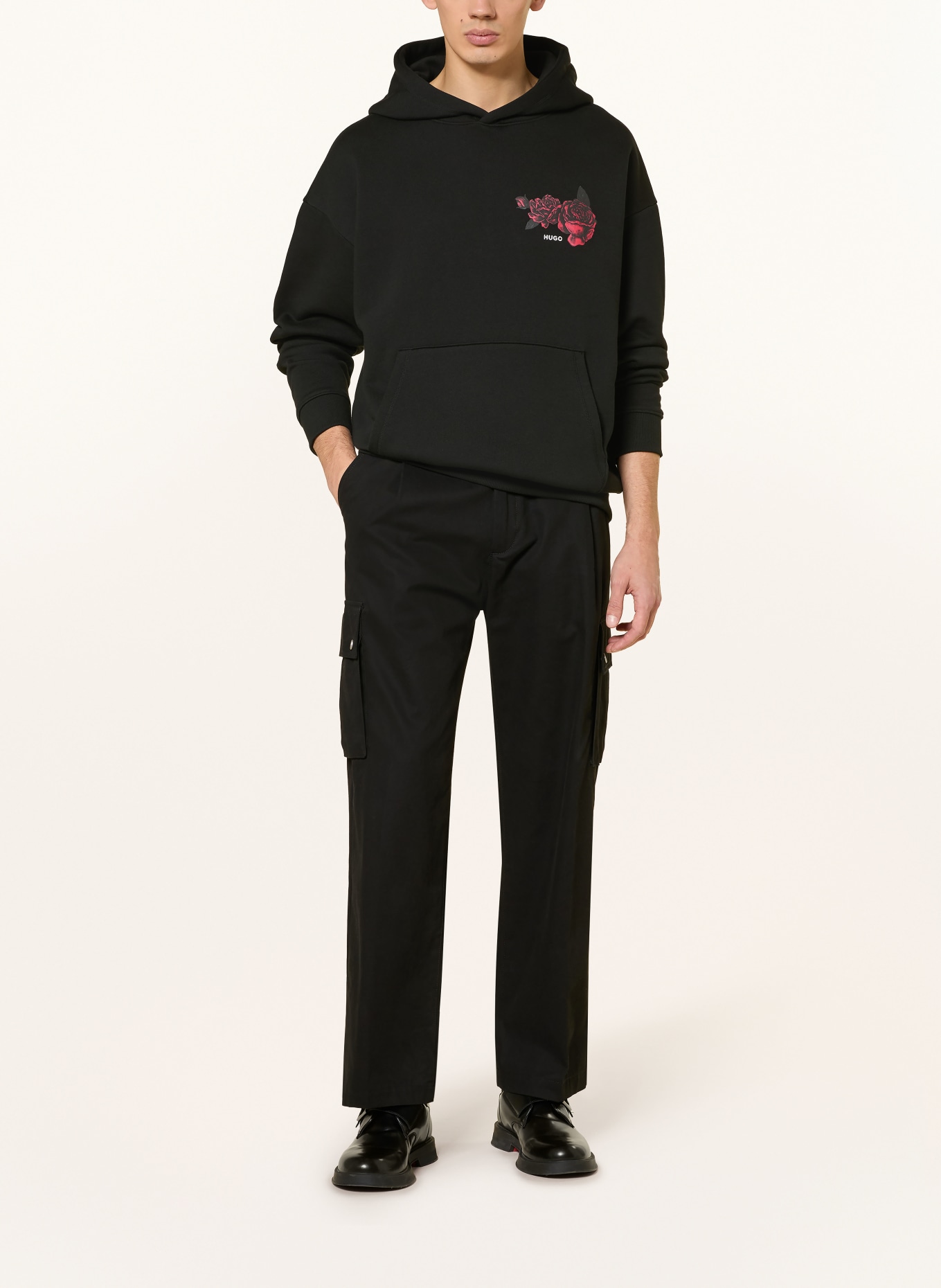 HUGO Oversized-Hoodie DAGETHOOD: SCHWARZ