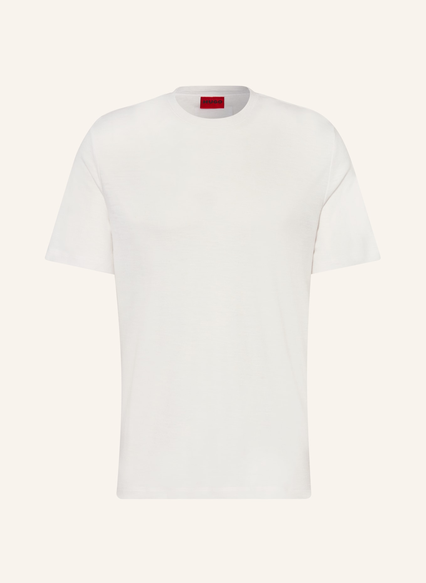 HUGO DULEROSTEE T-shirt with linen: WHITE