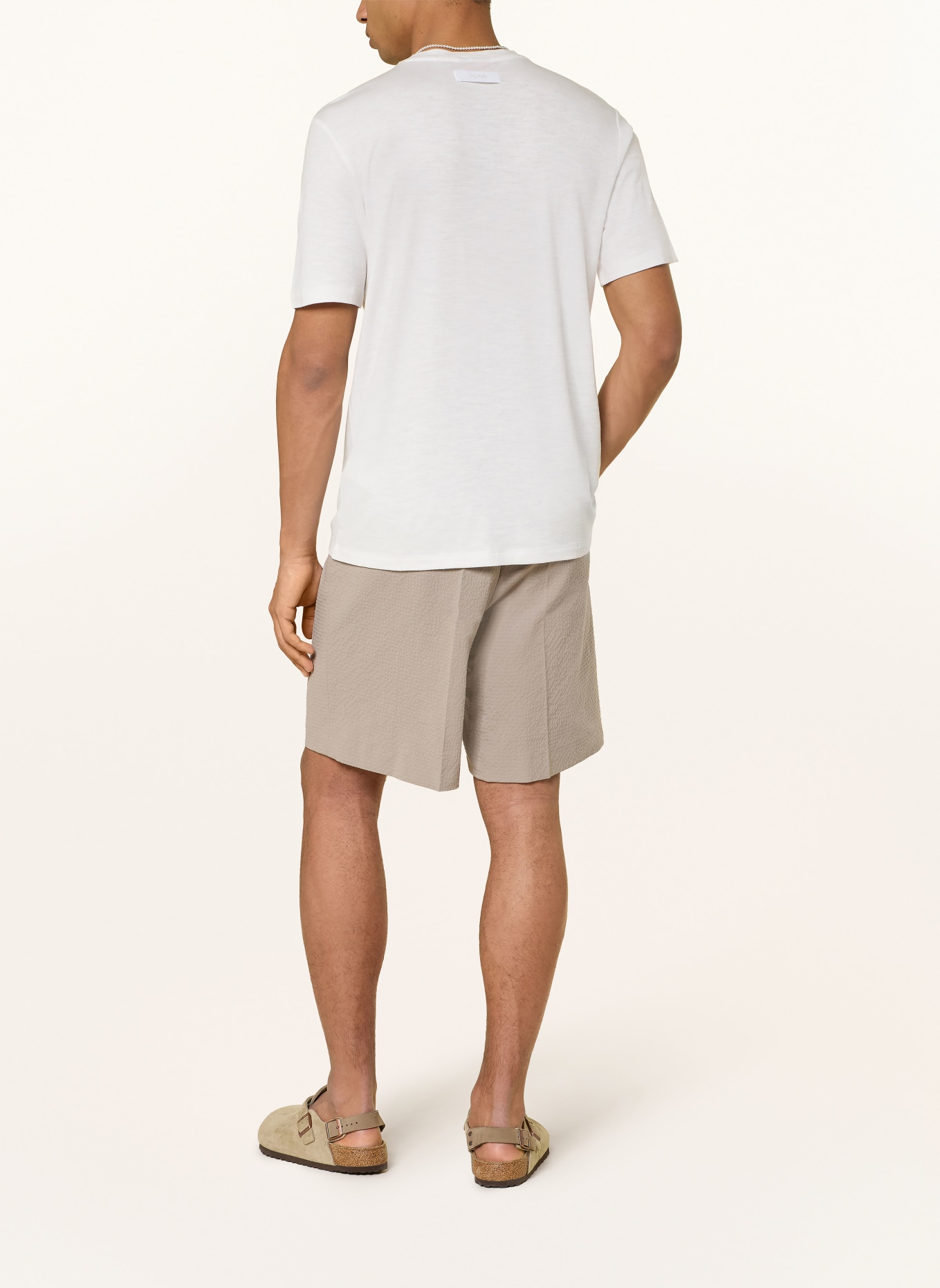 HUGO DULEROSTEE T-shirt with linen: WHITE