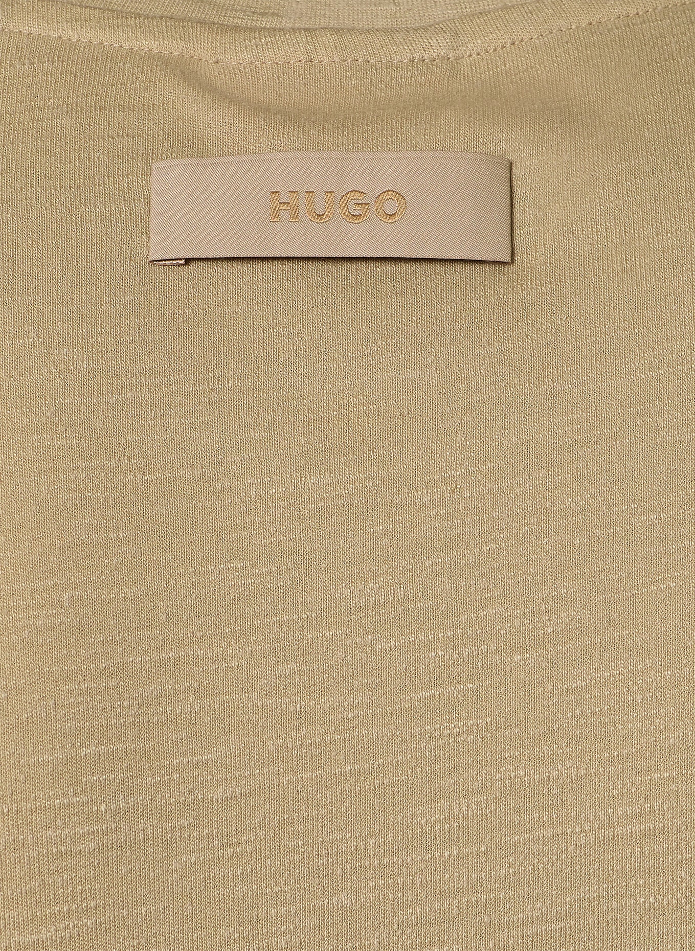 HUGO T-Shirt DULEROSTEE mit Leinen: CAMEL