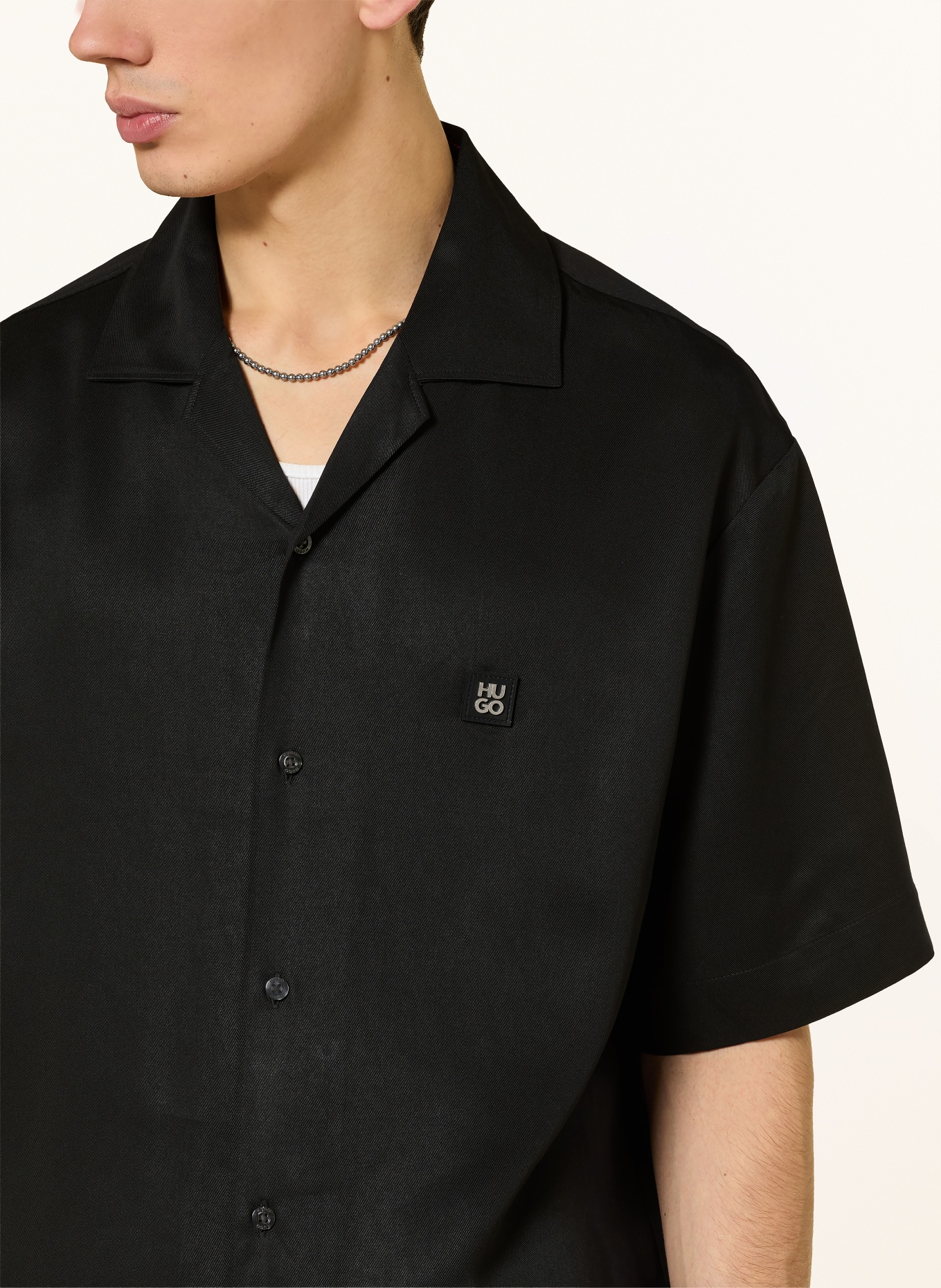 HUGO Koszula wypoczynkowa ESPINO Comfort Fit: CZARNY