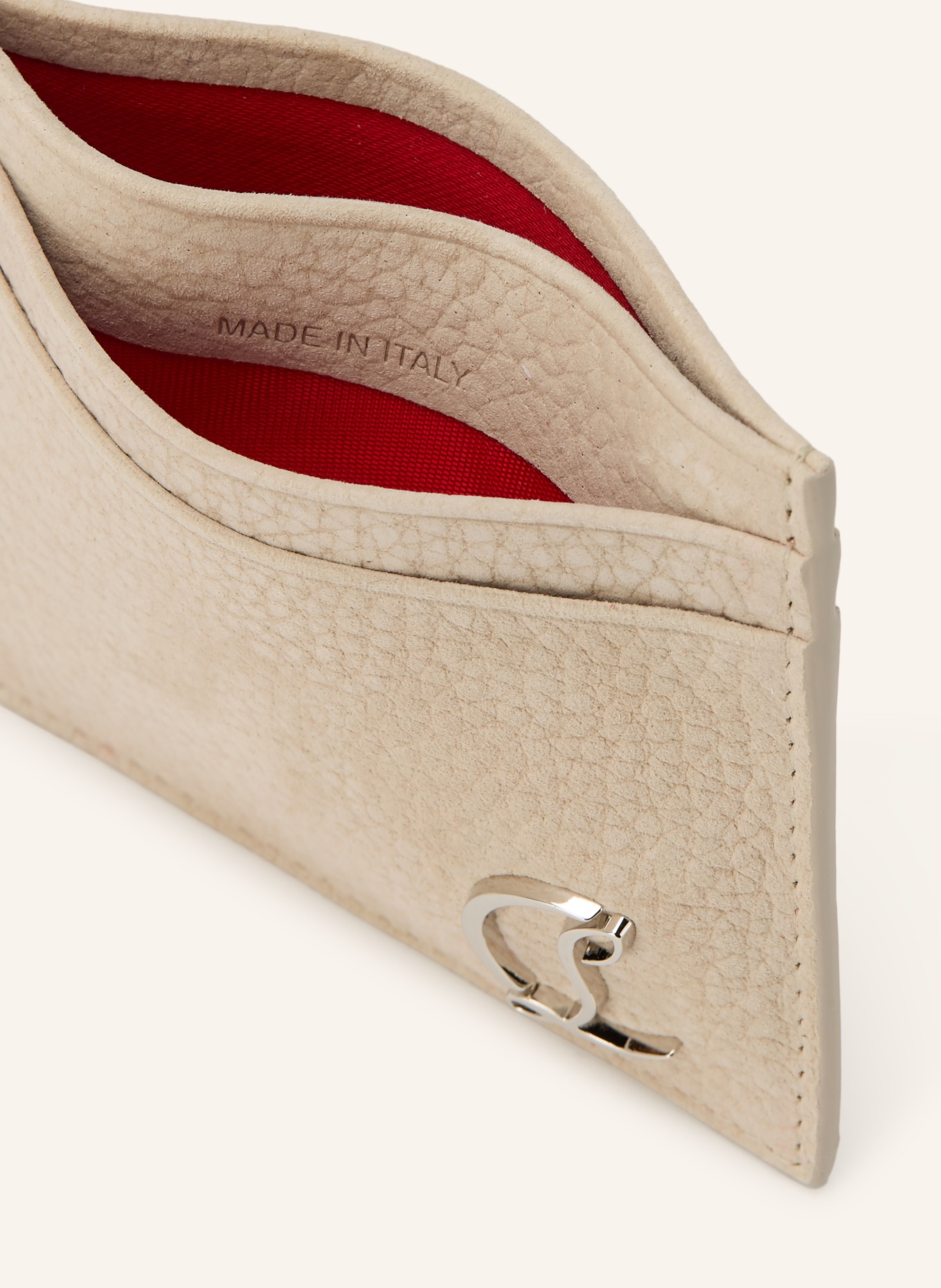 Christian Louboutin Kartenetui MOONCREST: BEIGE / SILBER
