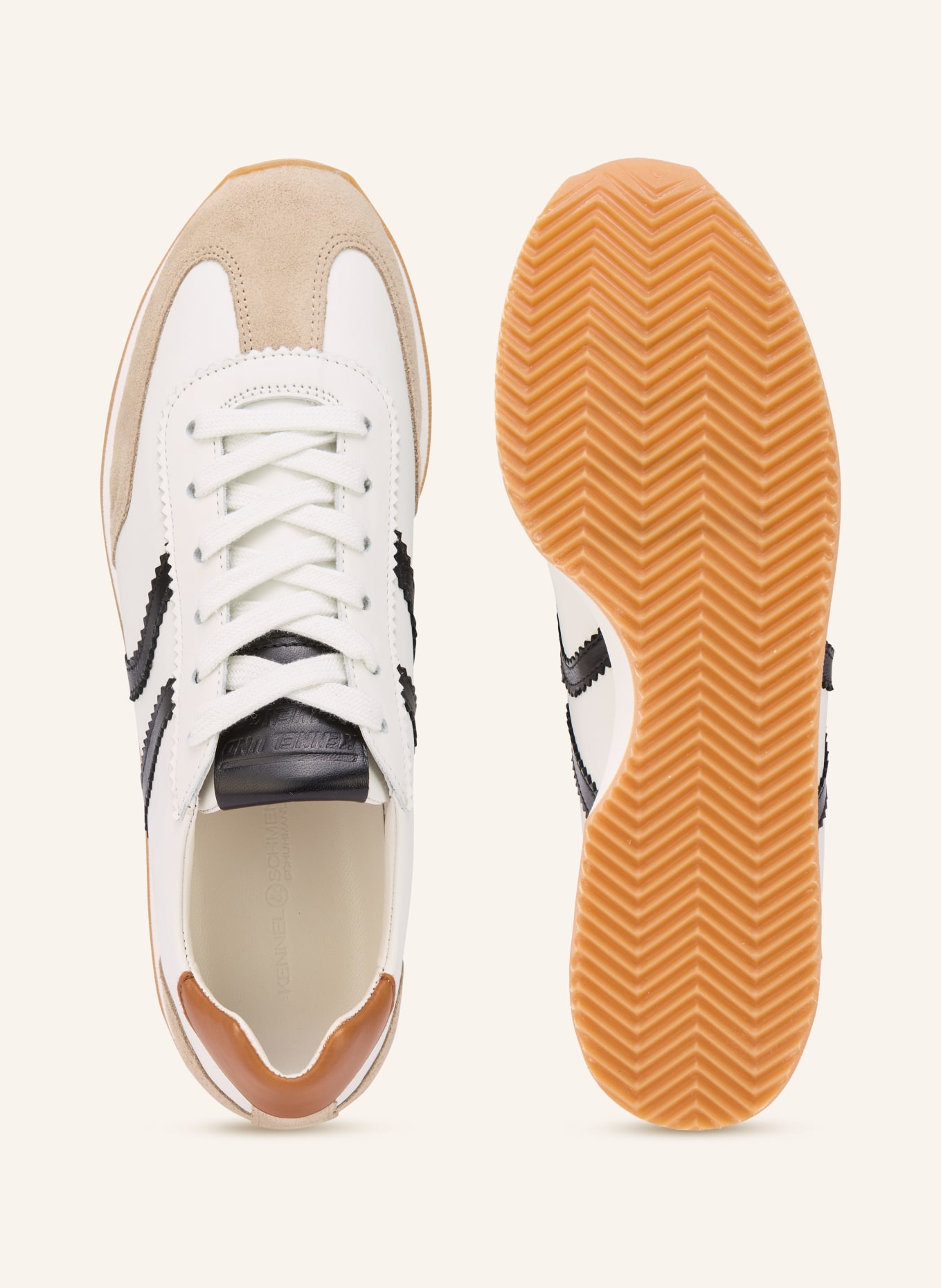 KENNEL & SCHMENGER Tenisky MUI: BÍLÁ / BÉŽOVÁ / ČERNÁ