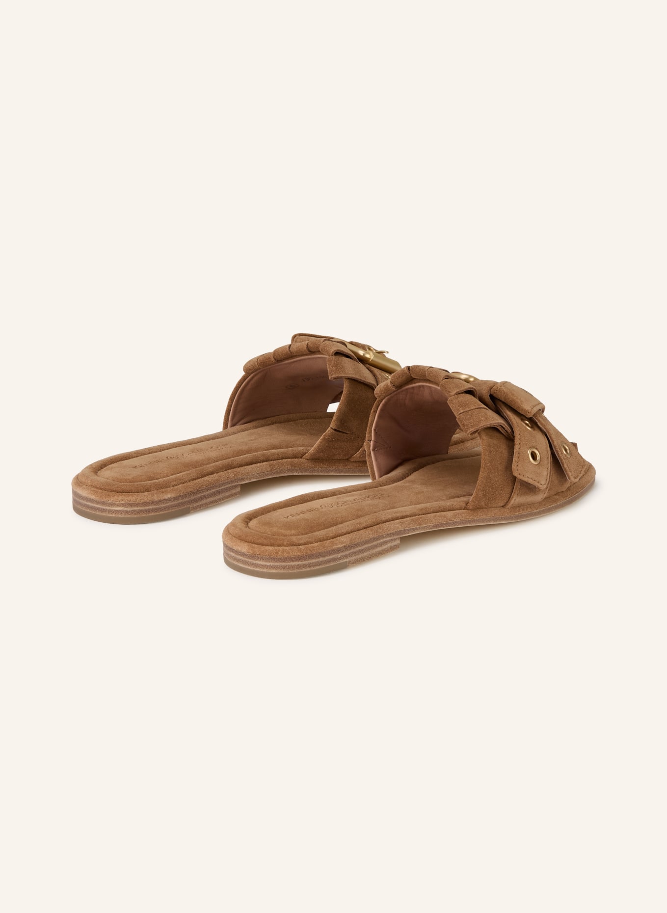 KENNEL & SCHMENGER LYA mules: CAMEL / GOLD