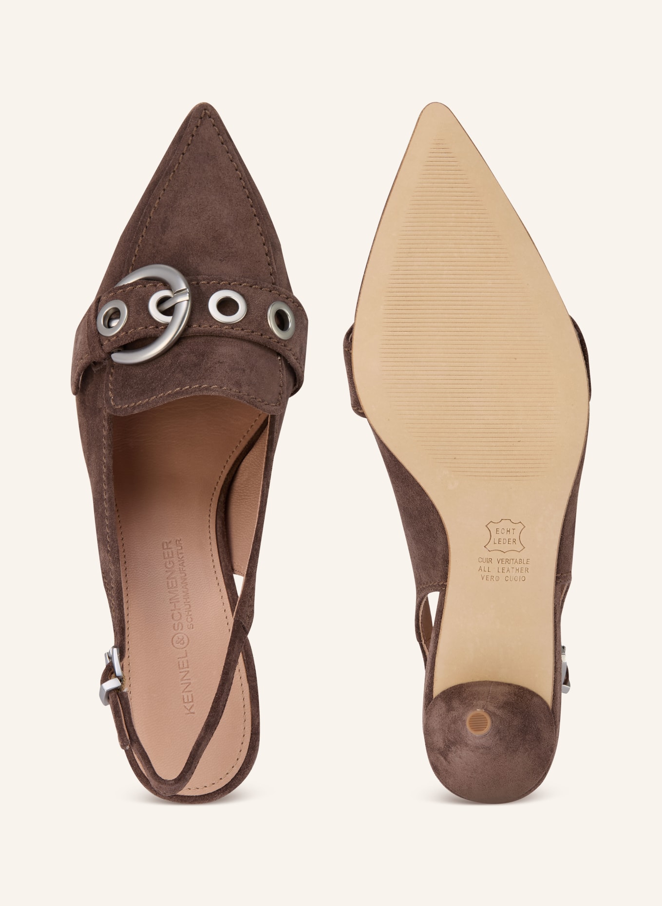 KENNEL & SCHMENGER Slingpumps SIA: DUNKELBRAUN / SILBER